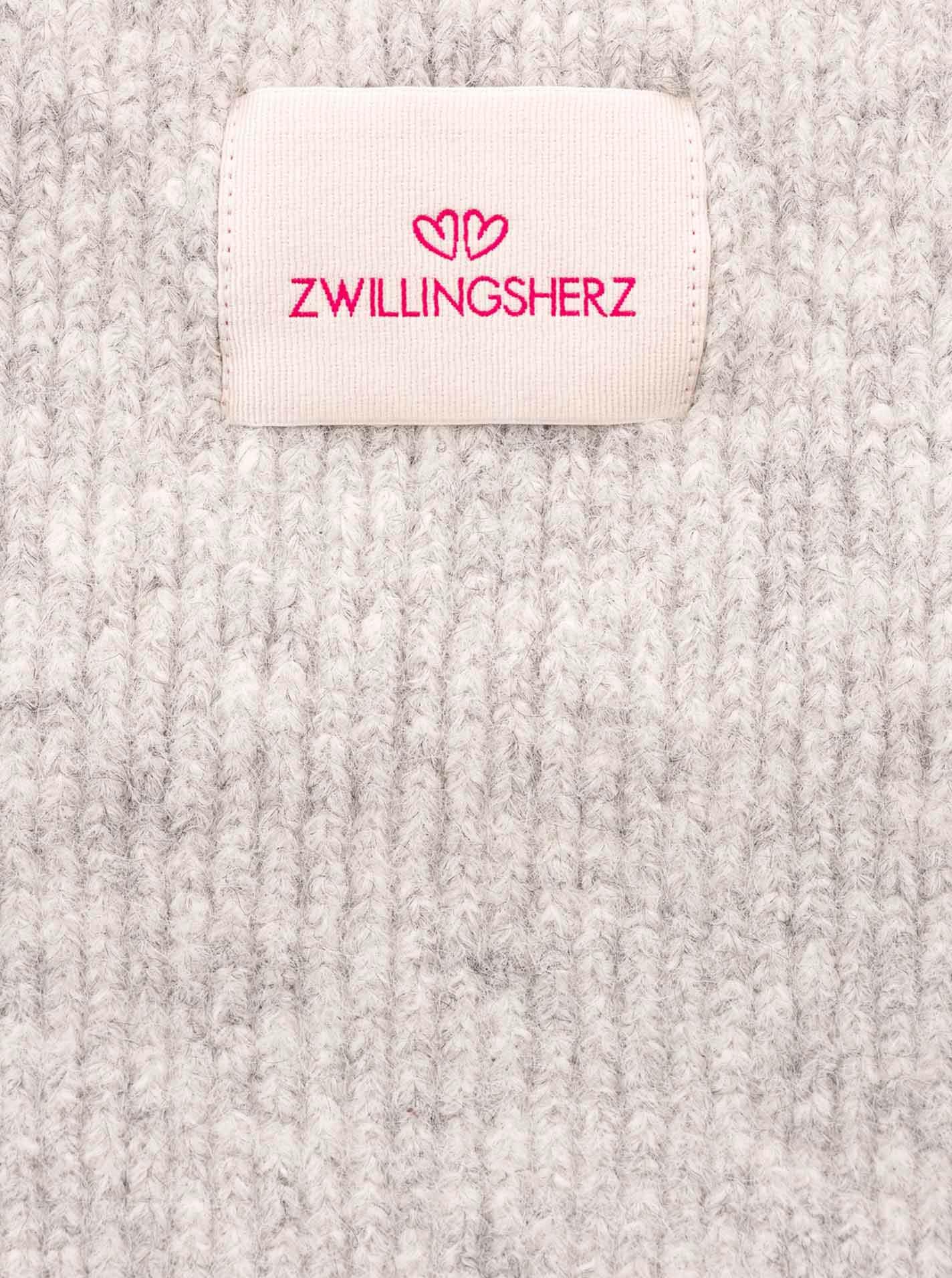 Zwillingsherz Strickschal »"Zwillingsherz Patch"« gerippt, mit Wolle und Patch