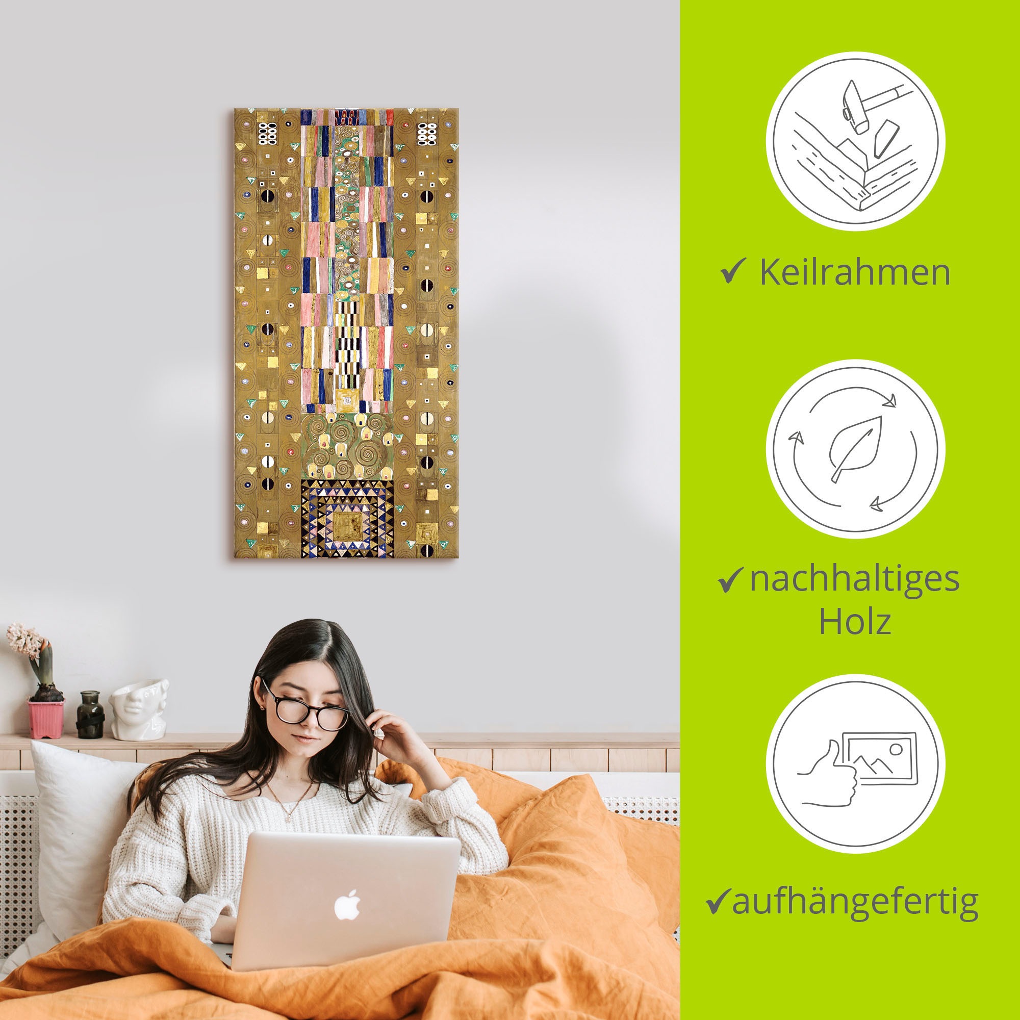 Artland Wandbild »Werkvorlage zum Stocletfries. Schmalwand«, Muster, (1 St.), als Leinwandbild, Poster, Wandaufkleber in verschied. Grössen