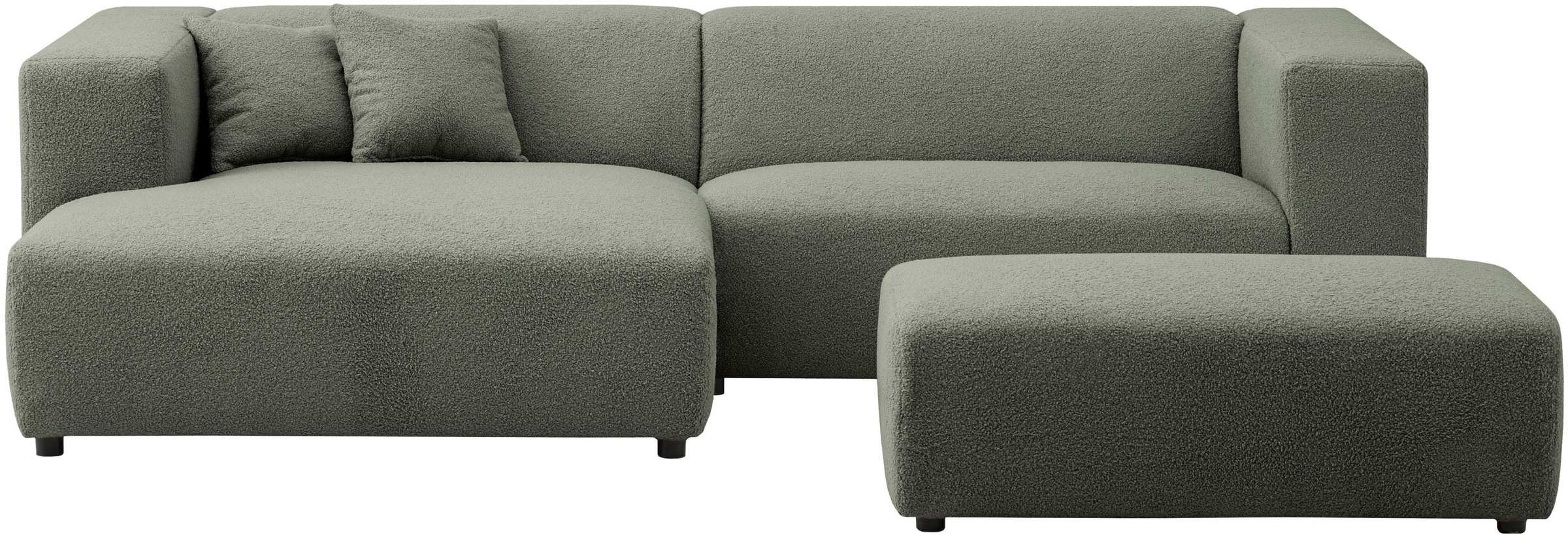 andas Polsterecke »BAKELS, Ecksofa-Set mit Hocker, L-Form mit Schlaffunktion«, Ecksofa-Set (incl. Hocker) im trendigen Megacord