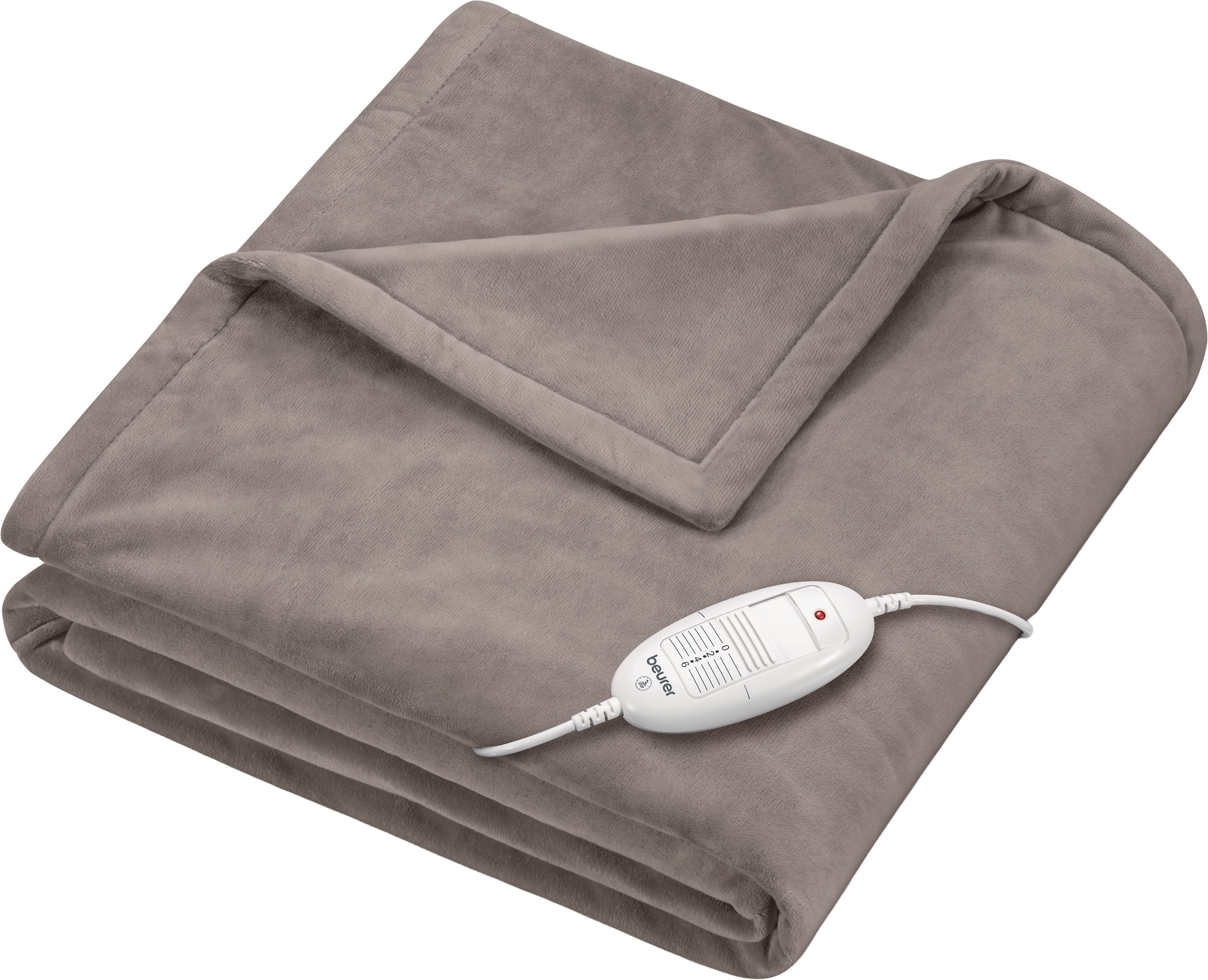 Image of BEURER Heizdecke "HD 75 Cosy Taupe, 6 Temperaturstufen, 180 x 130 cm" kuschelige Wärmedecke in Kunstfelloptik, maschinenwaschbar bei 30 C