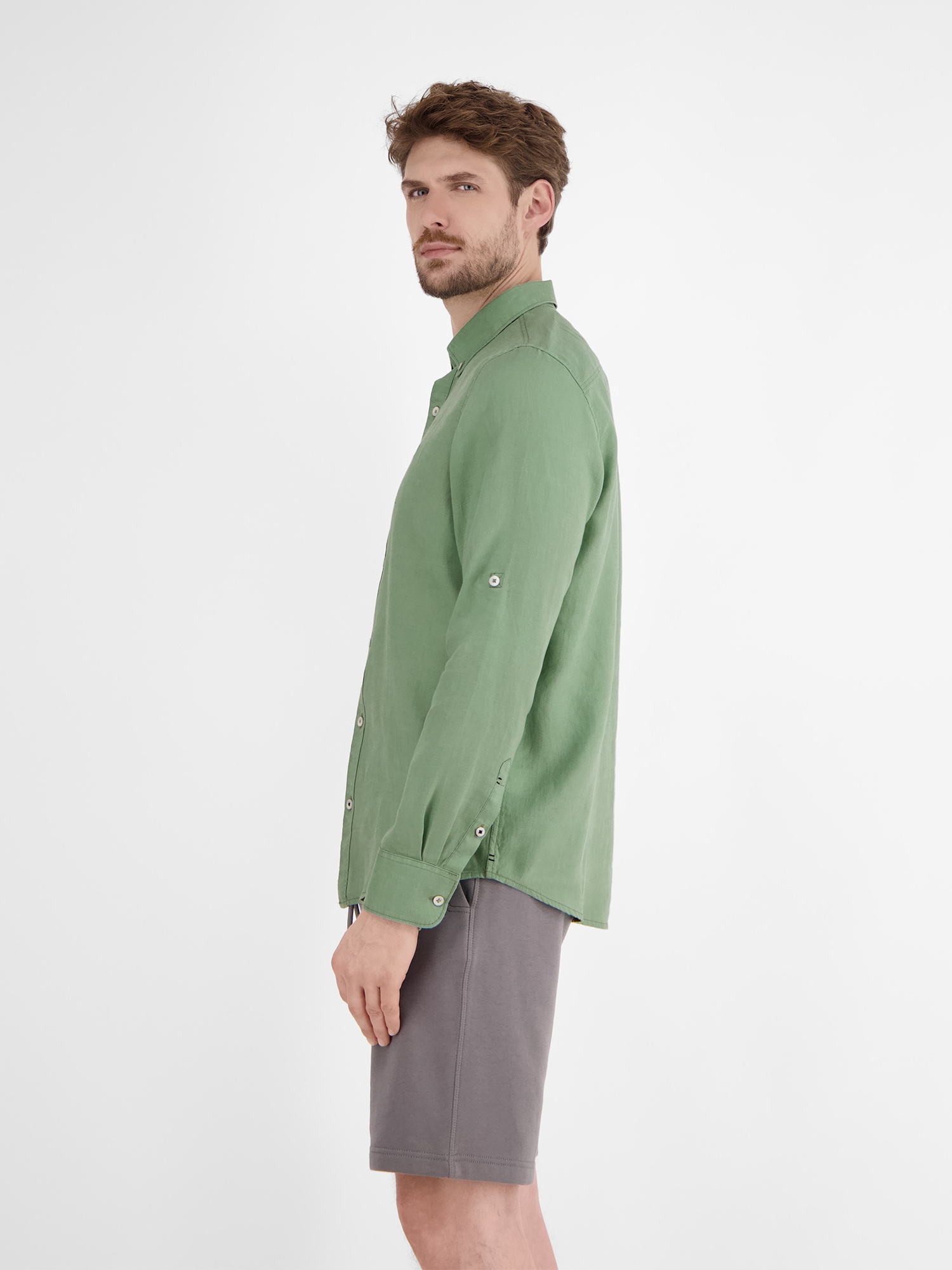 LERROS Langarmhemd »LERROS Herrenhemd in Leinen-Baumwoll-Blend«