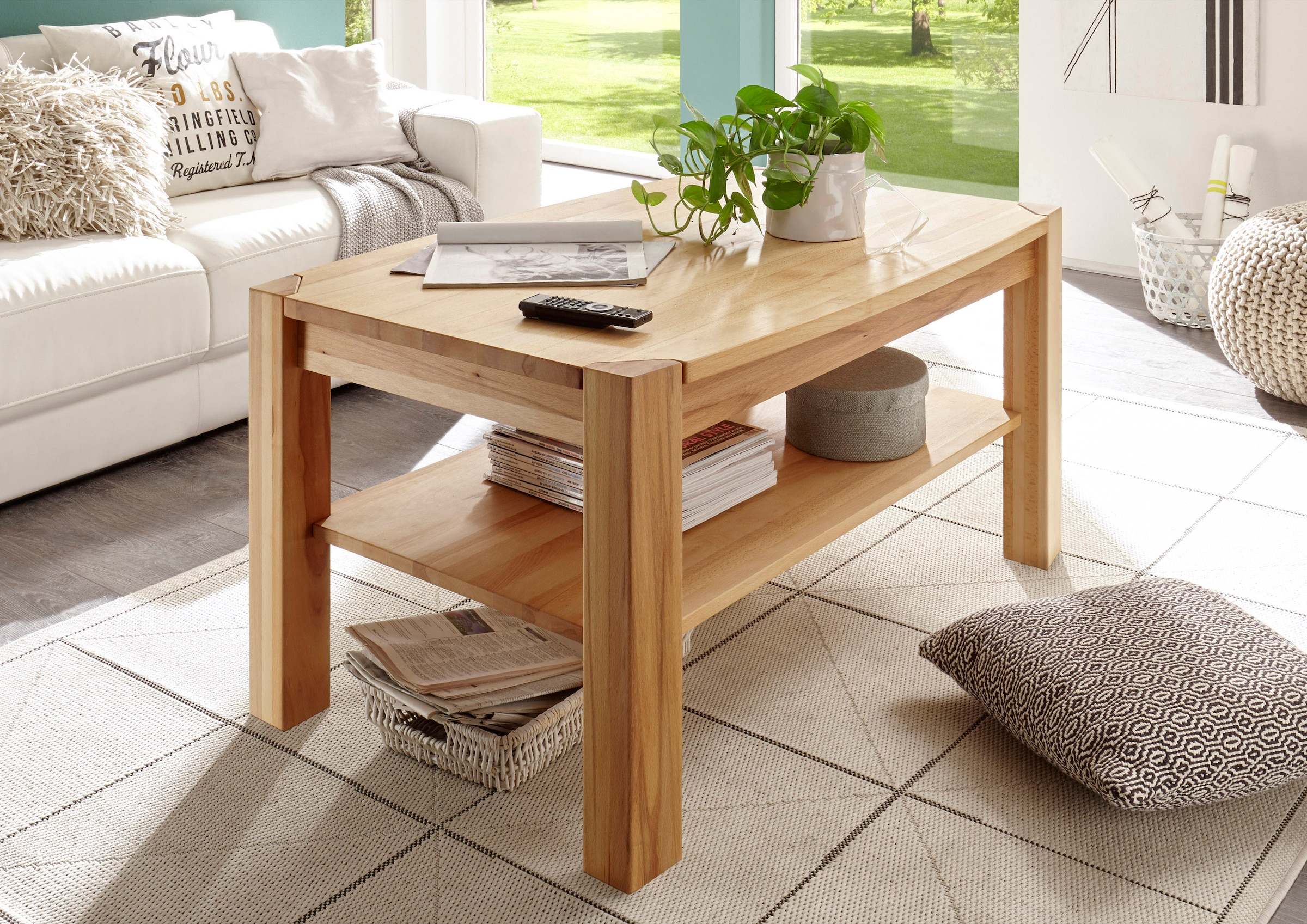 MCA furniture Couchtisch, Couchtisch Massivholz mit Ablage jetzt kaufen