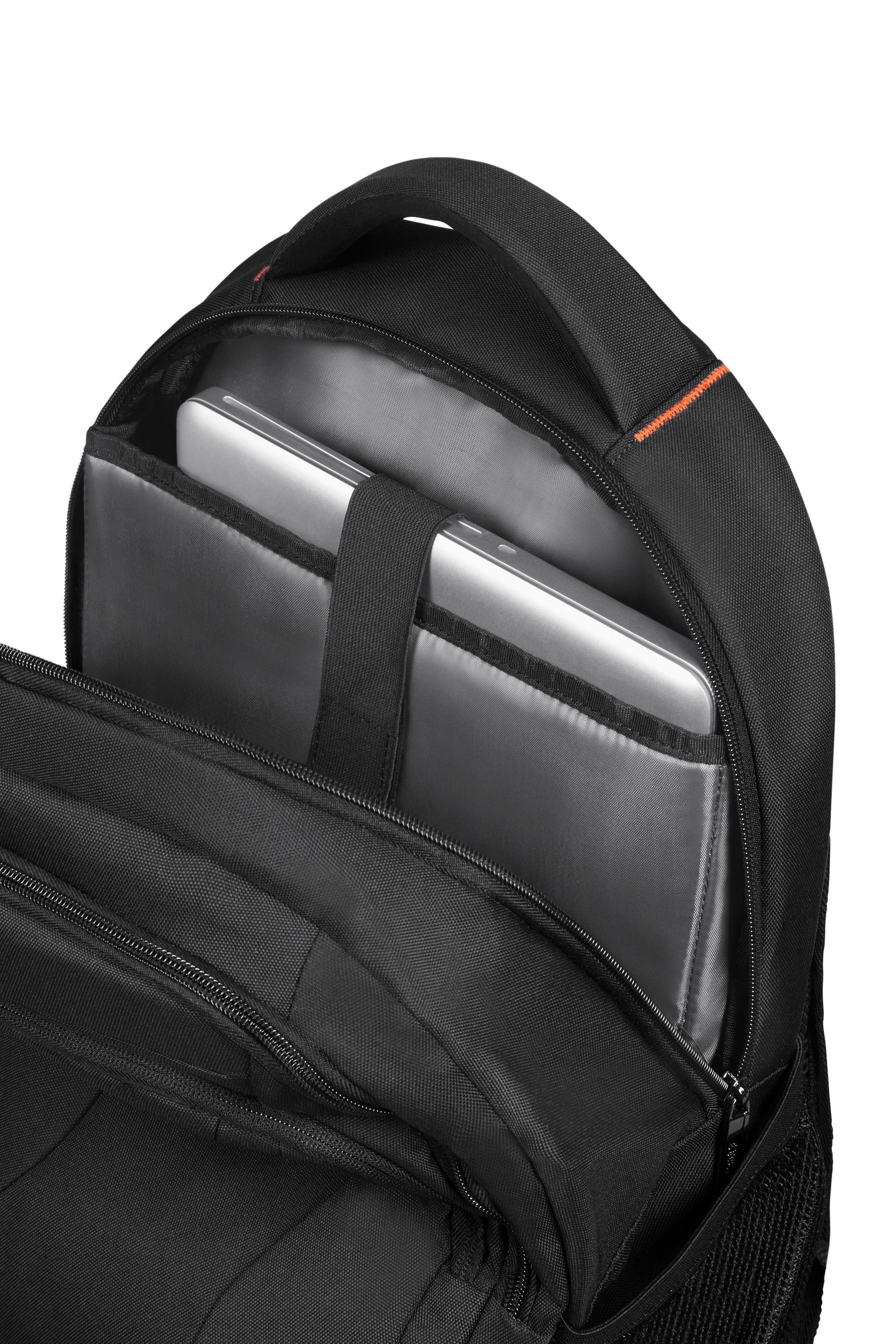 American Tourister® Laptoprucksack »AT WORK, black/orange«, Freizeitrucksack Arbeitsrucksack Laptoprucksack