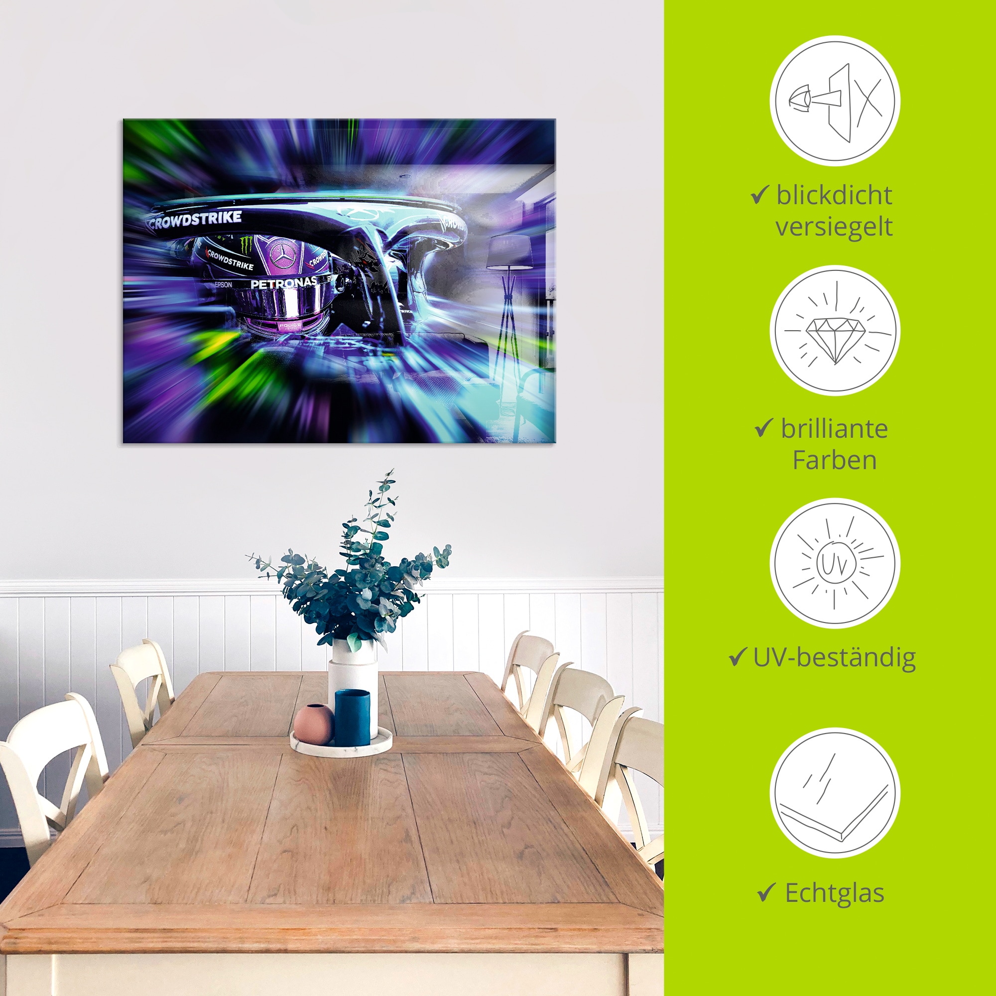 Artland Tableau en verre »LH44 - Hamilton in kreativen Farben« 1 cuis tlg. in verschiedenen Grössen