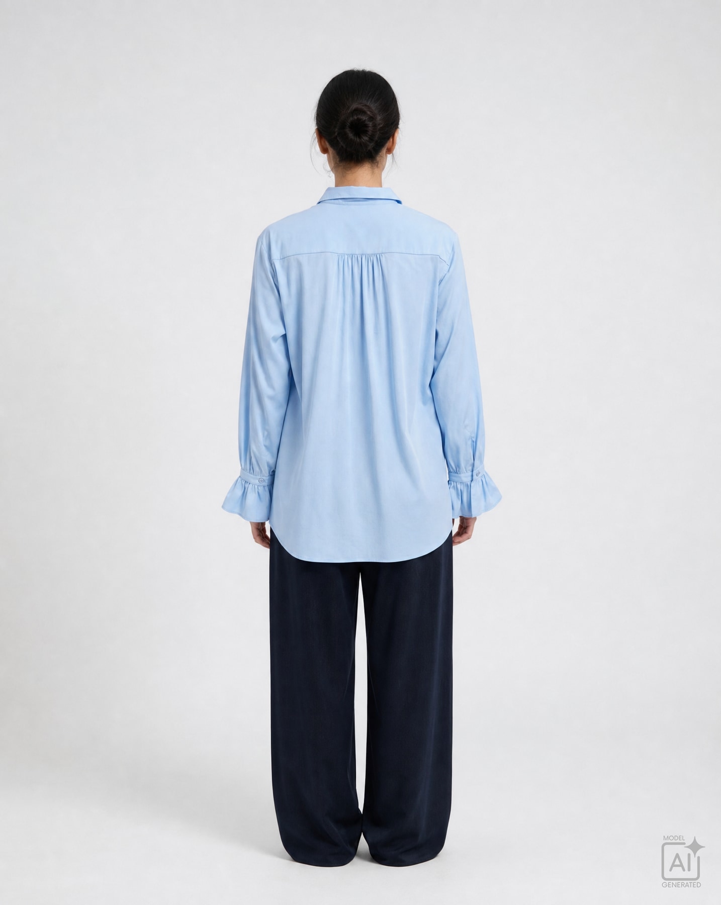 Smith & Soul Blouse chemise mit Volant-Ärmeln, elastischer Baumwollmix