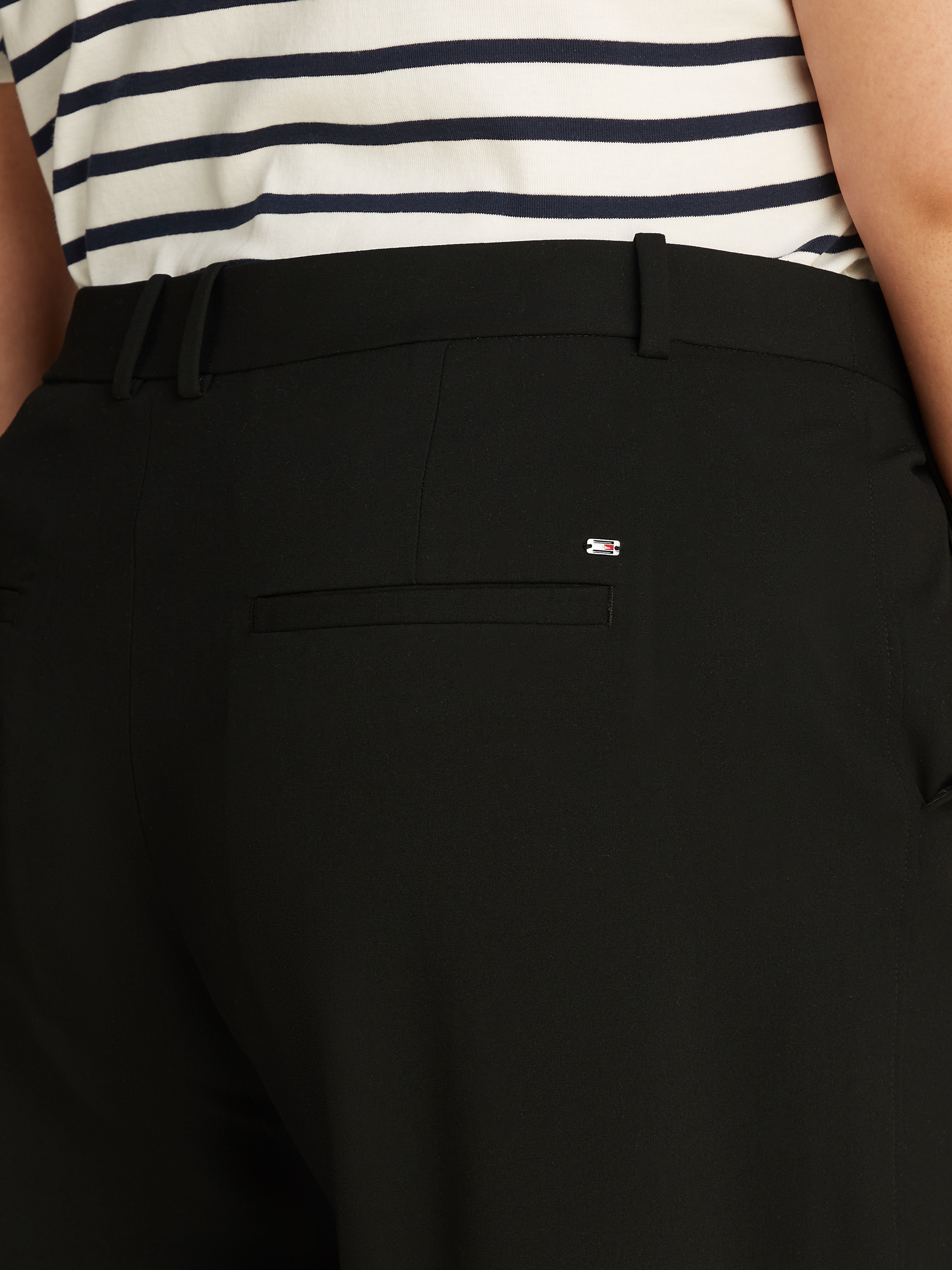 Tommy Hilfiger Curve Culotte »CRV LW BI-STRETCH WIDE CROP PNT«, in Grossen Grössen, cropped, Logostickerei