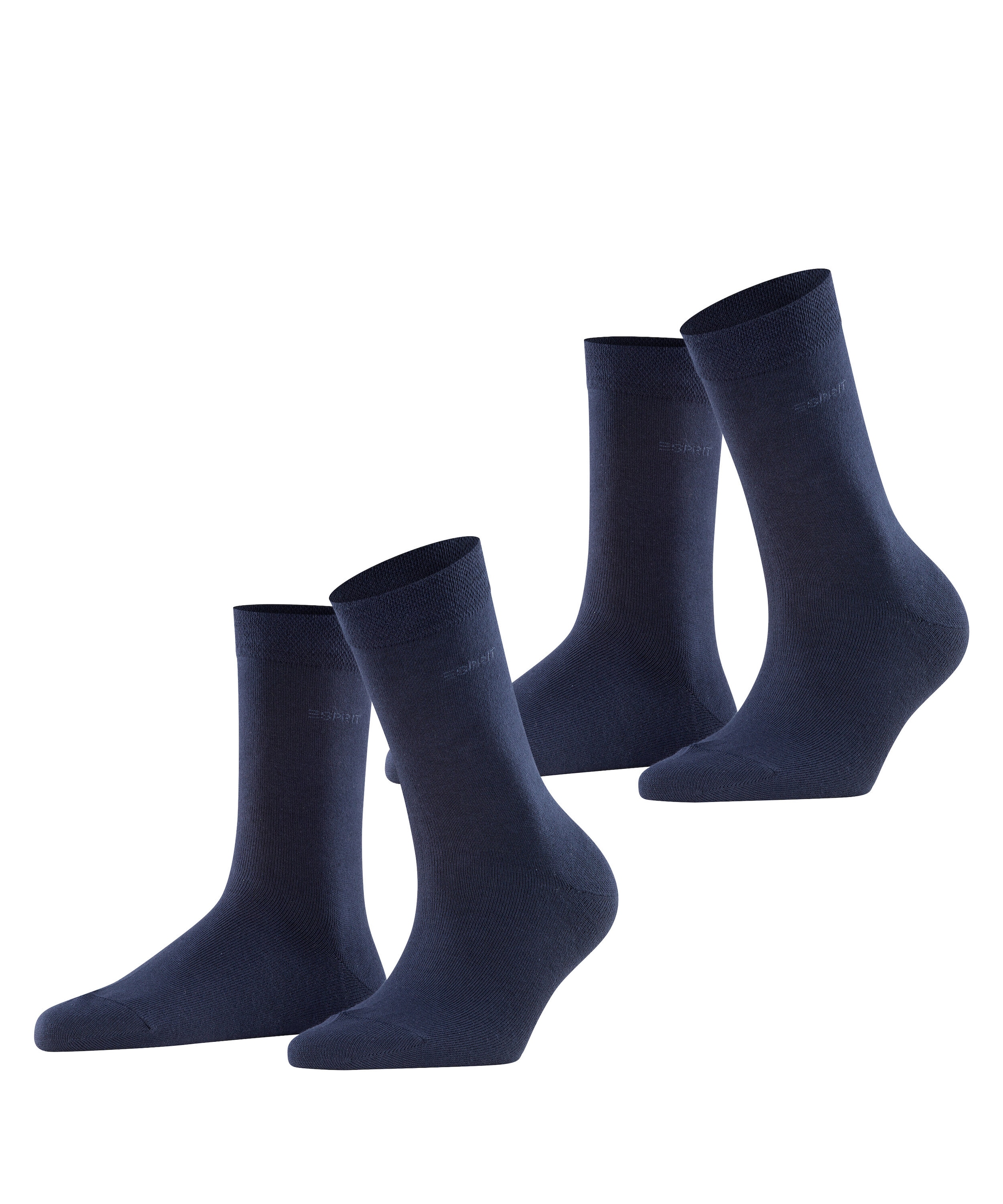 Esprit Socken »Basic Easy« 2 Paar, 2 Paar tlg. ohne einschneidendes Bündchen, Basic-Socke, Uni-Strümpfe atmungsaktiv