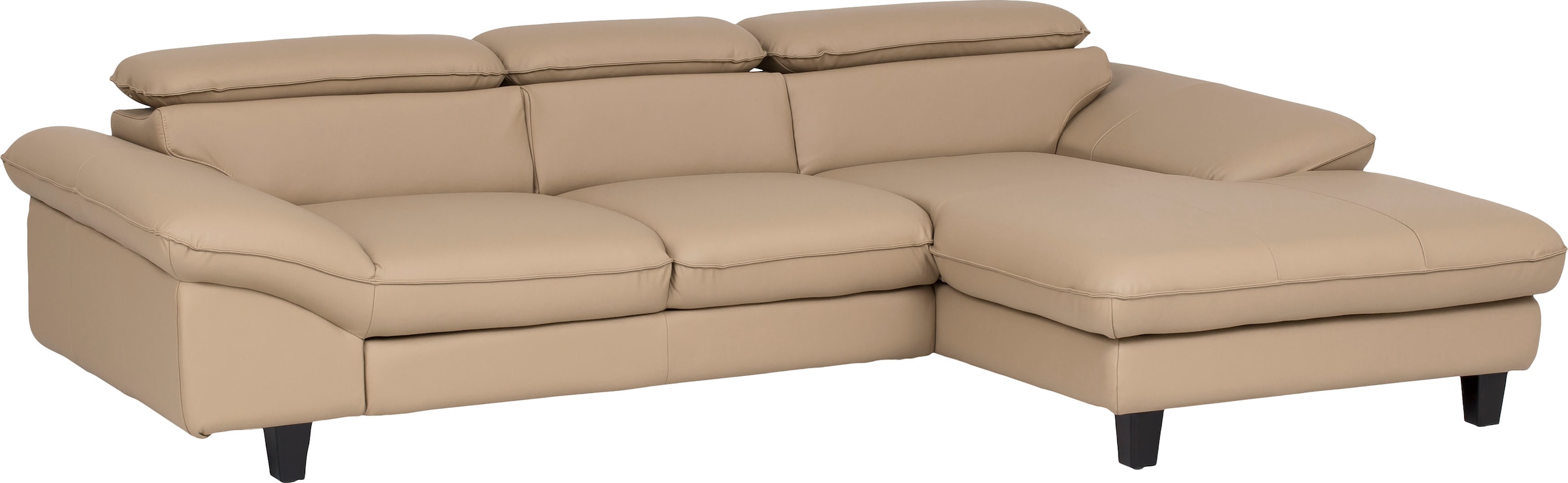 Home affaire Canapé d'angle »Pilot L-Form« avec réglage de la tête, optionnellement avec fonction couchage & coffre de lit