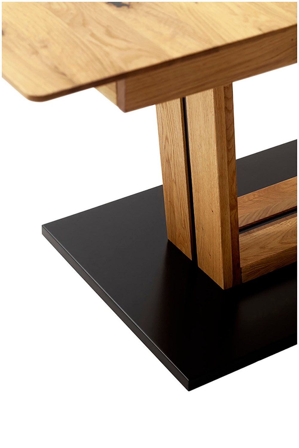 MCA furniture Esstisch »Morena Säulentisch Komfort Tisch« Synchronauszug,ausziehbar,Wildeiche,massiv,geölt,XXL