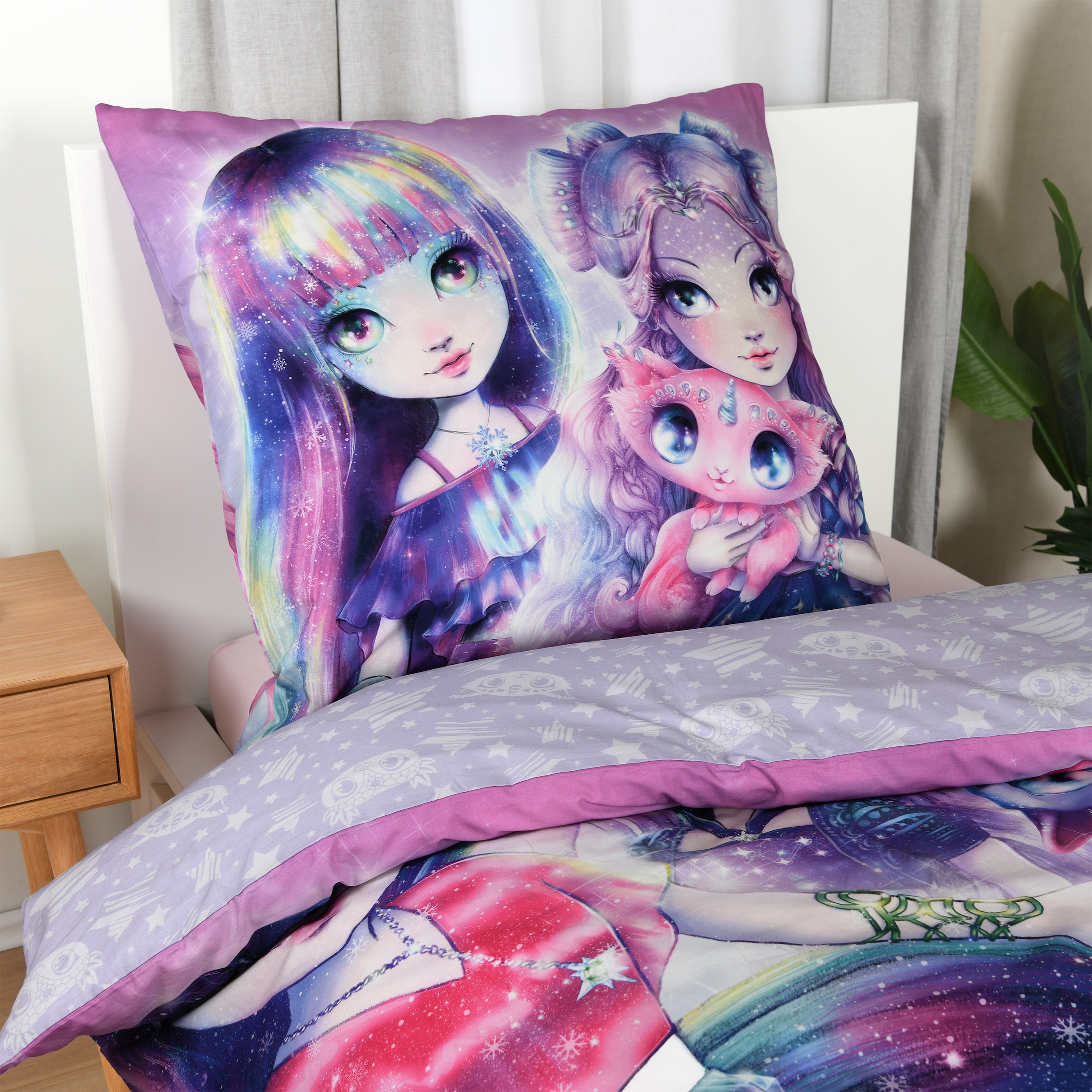 Nebulous Stars Linge de lit pour enfants »Nebulous Stars« 2 Parure de lit réversible