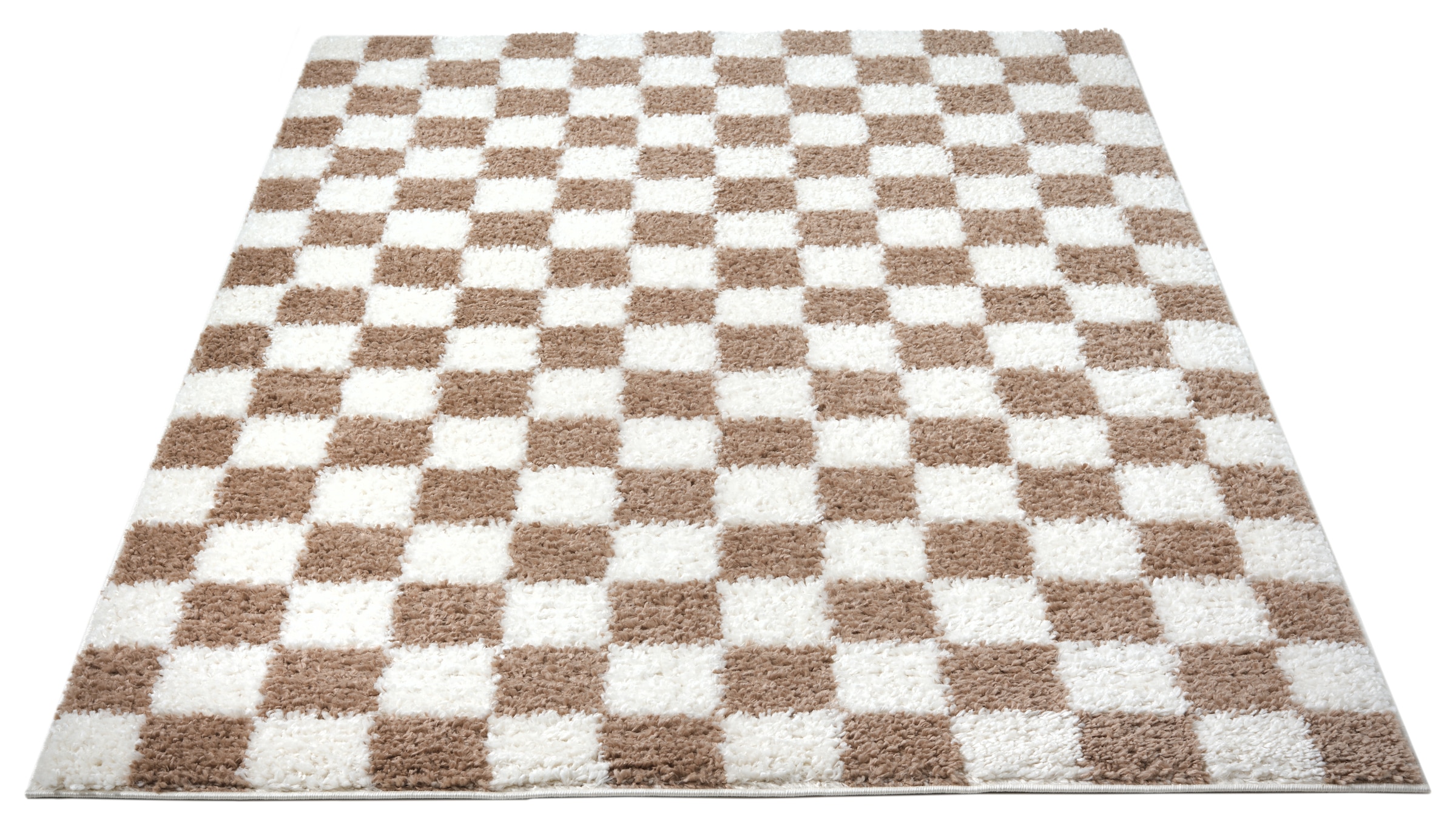 GOODproduct Tapis à poils longs »Kiiki, Karo-Muster« Rectangulaire 30 mm Höhe Kariert, auffälliges Schachbrettmuster, Wohnzimmer, Schlafzimmer