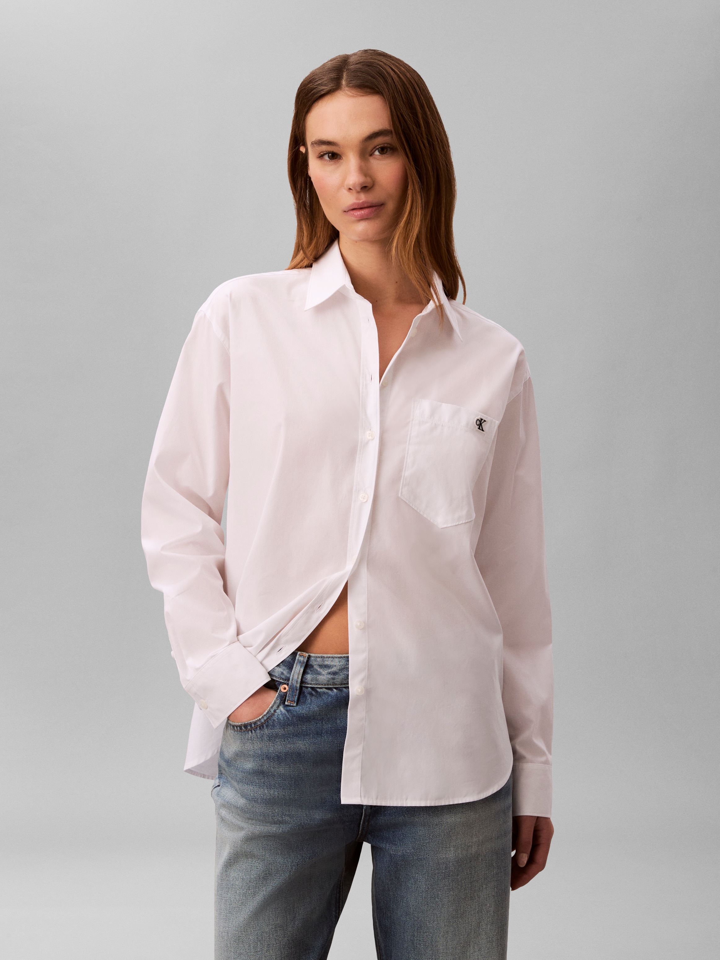 Image of Calvin Klein Jeans Hemdbluse "COTTON POPLIN RELAXED SHIRT" Regular fit mit Brusttasche