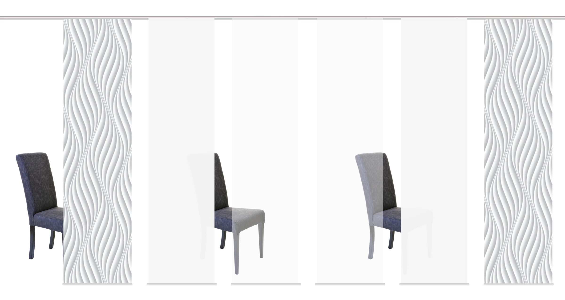 Image of HOME WOHNIDEEN Schiebegardine »WAVES«, (6 St.), HxB: 245x60, inkl. Befestigungszubehör bei Ackermann Versand Schweiz