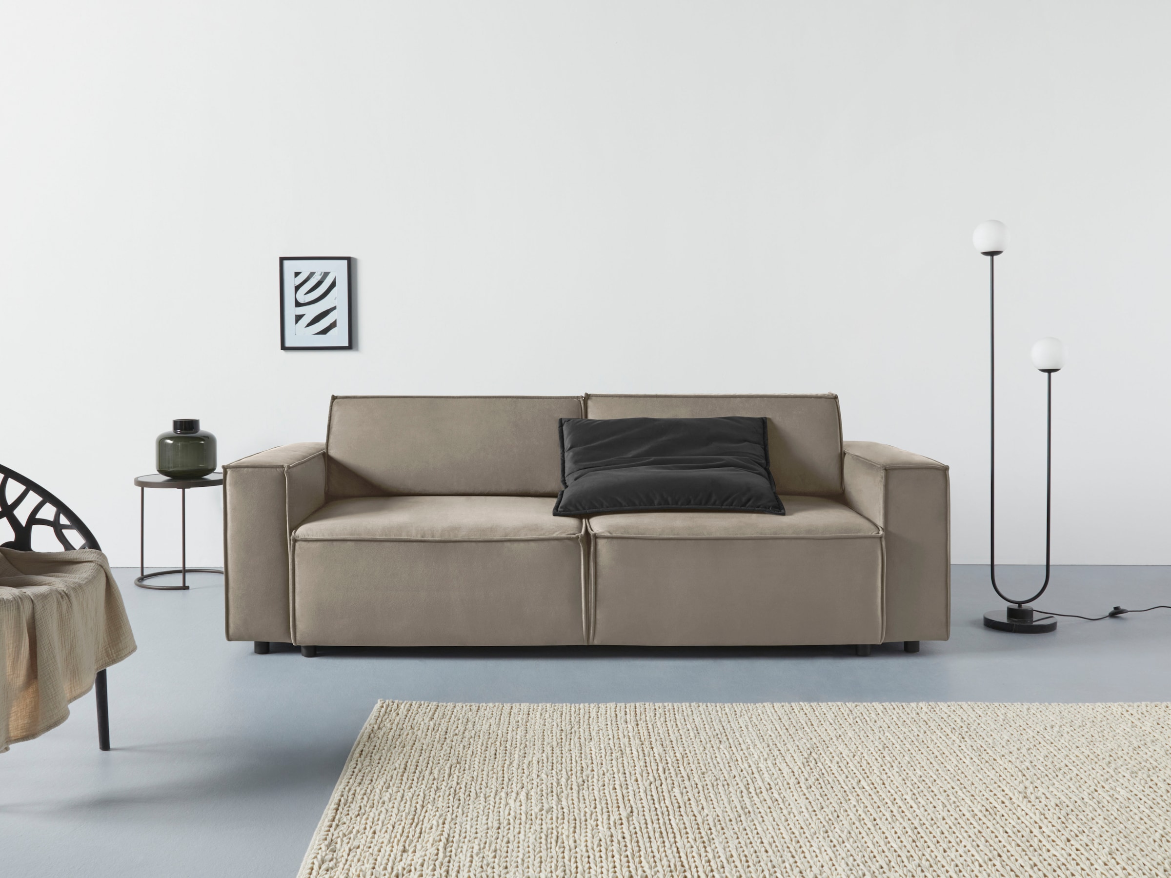 Image of Home affaire Schlafsofa "Marva, B: 245 cm, Liegel. 152x190 cm" Bettfunktion, Bettkasten & 1 Zierkissen, Federkern
