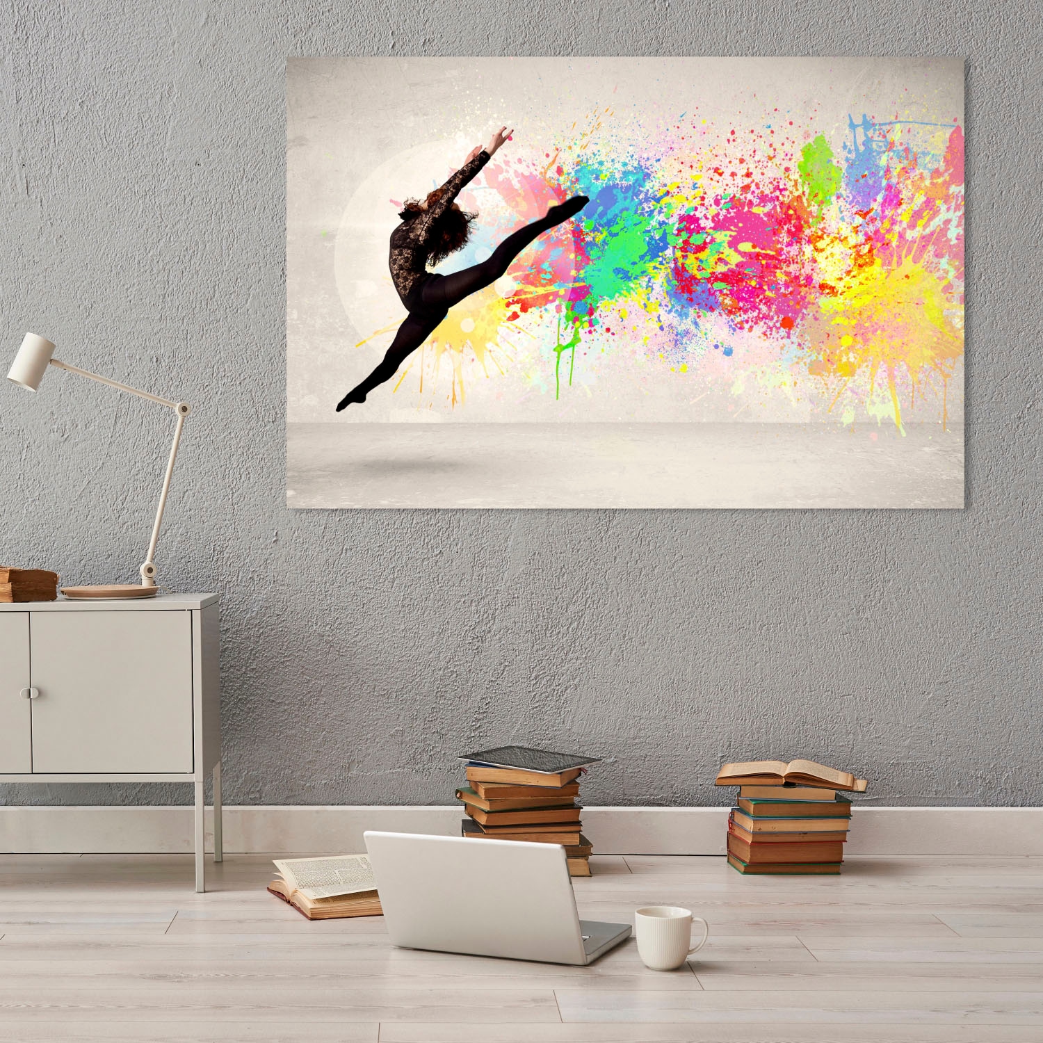 queence Acrylglasbild »tanzende Frau« Abstrakt | Frau | Graffiti | Kunst | Tanz Fine Art-Print in Galeriequalität