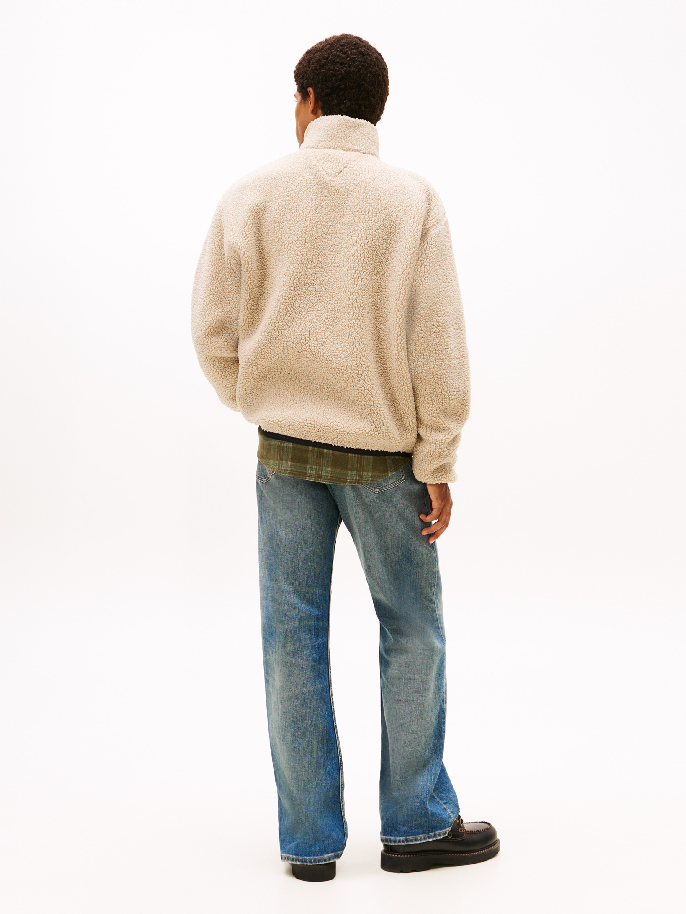Tommy Jeans Veste polaire »TJM BADGE TEDDY« col montant, teddy fleece, coupe décontractée