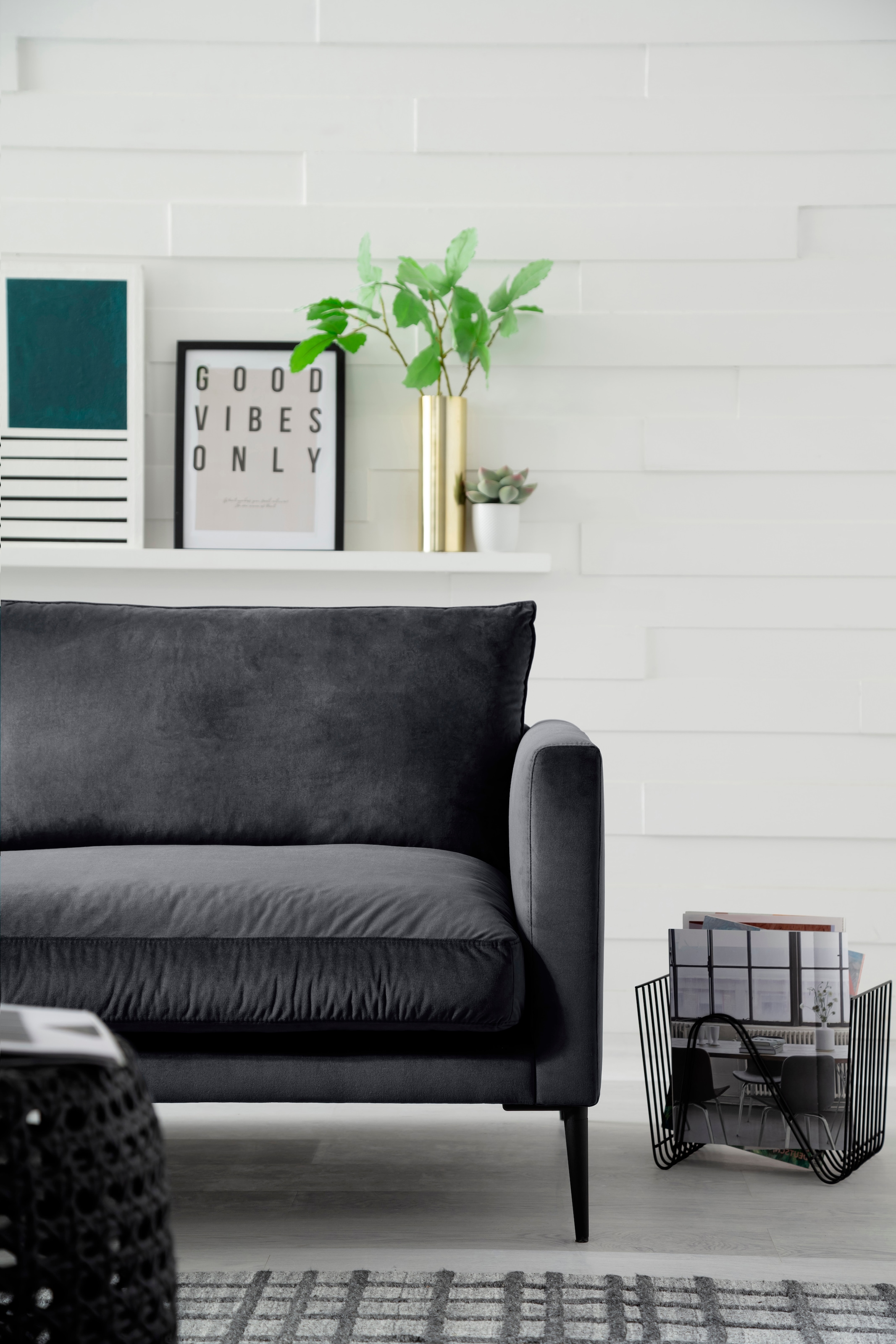 Trends by HG Polsterecke »Svea L-Form«, Recamiere rechts oder links, mit Metallfuss, frei im Raum stellbar