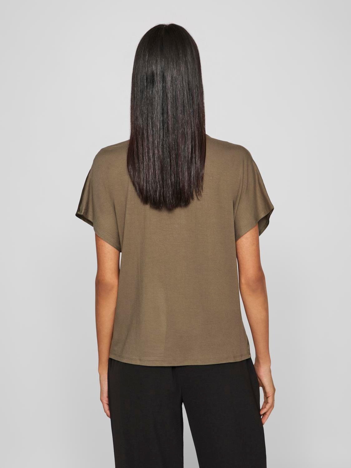 Vila V-Shirt »VIELLETTE V-NECK S/S SATIN TOP - NOOS«