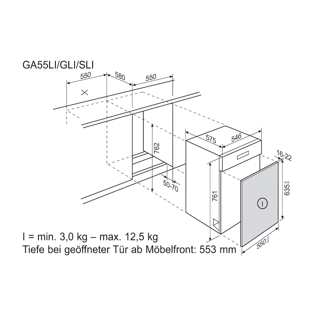 Elektrolux teilintegrierbarer Geschirrspüler, GA55LIWE, 9,9 l