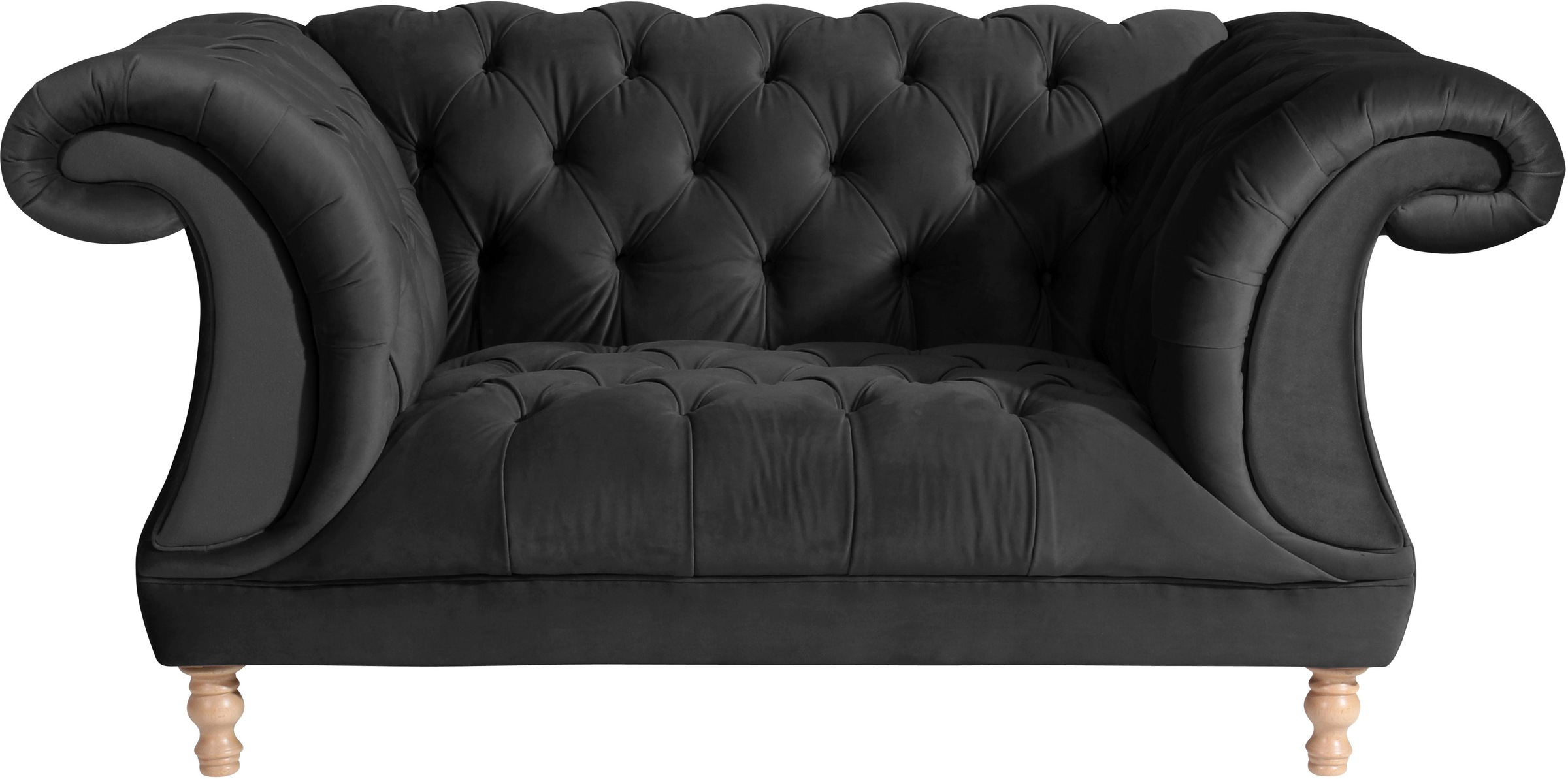 Image of Max Winzer® Loveseat »Isabelle«, mit edler Knopfheftung & gedrechselten Füssen in Buche natur, Breite 167 cm bei Ackermann Versand Schweiz