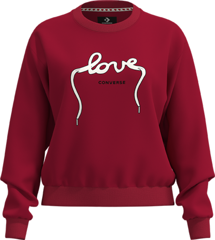 Converse Sweatshirt »LOVE LACES CREW«, Langarm, für Erwachsene, aus Baumwolle und Polyester
