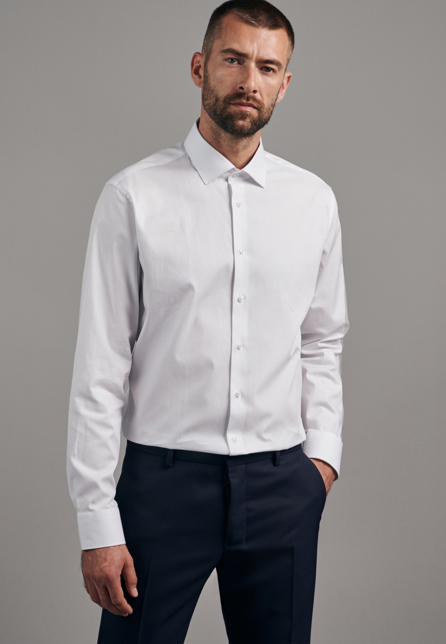 Image of seidensticker Businesshemd »Slim«, Slim Langarm Kentkragen Punkte bei Ackermann Versand Schweiz