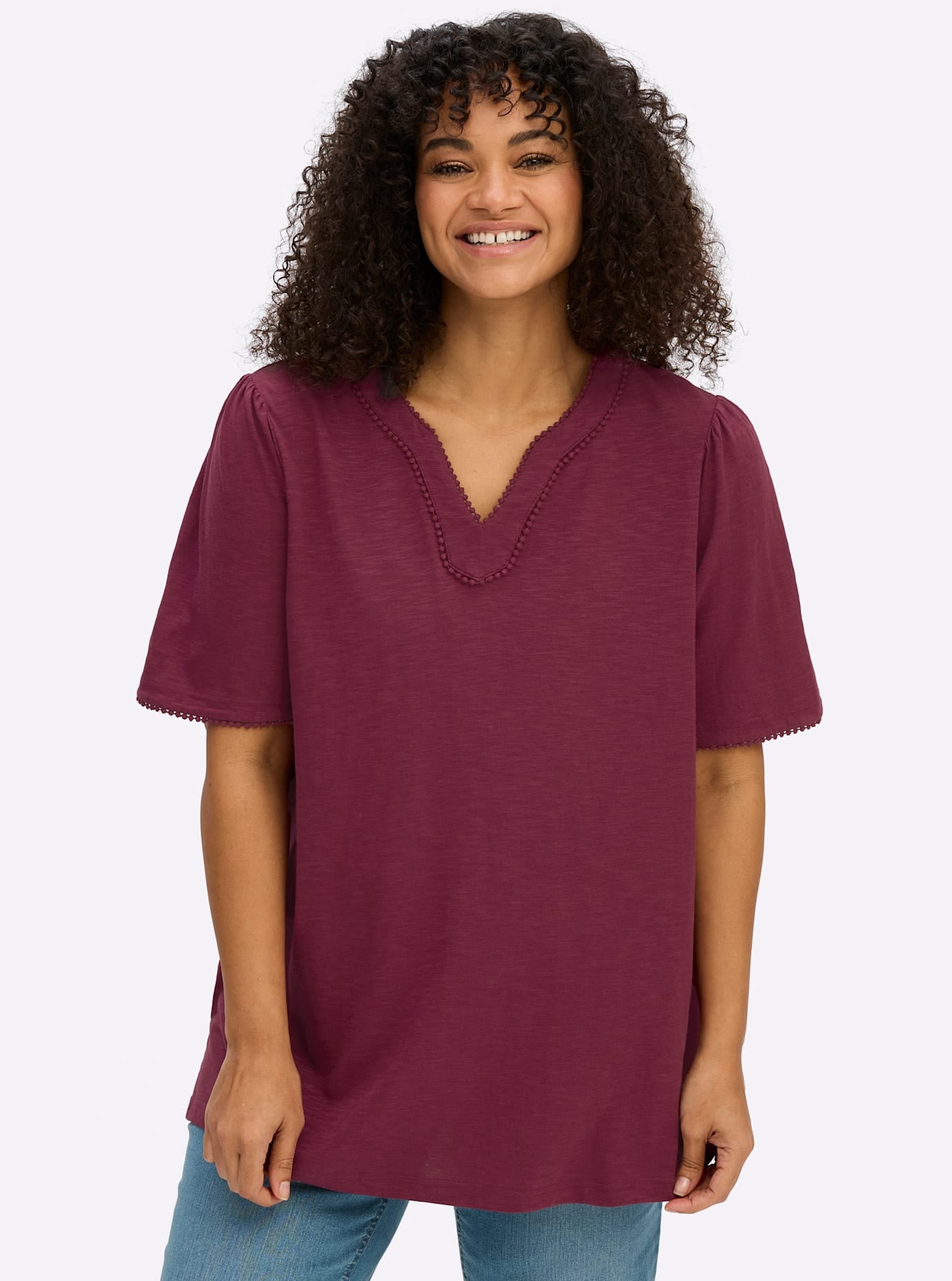 Image of Sheego Kurzarmshirt "Halbarmshirt" 1