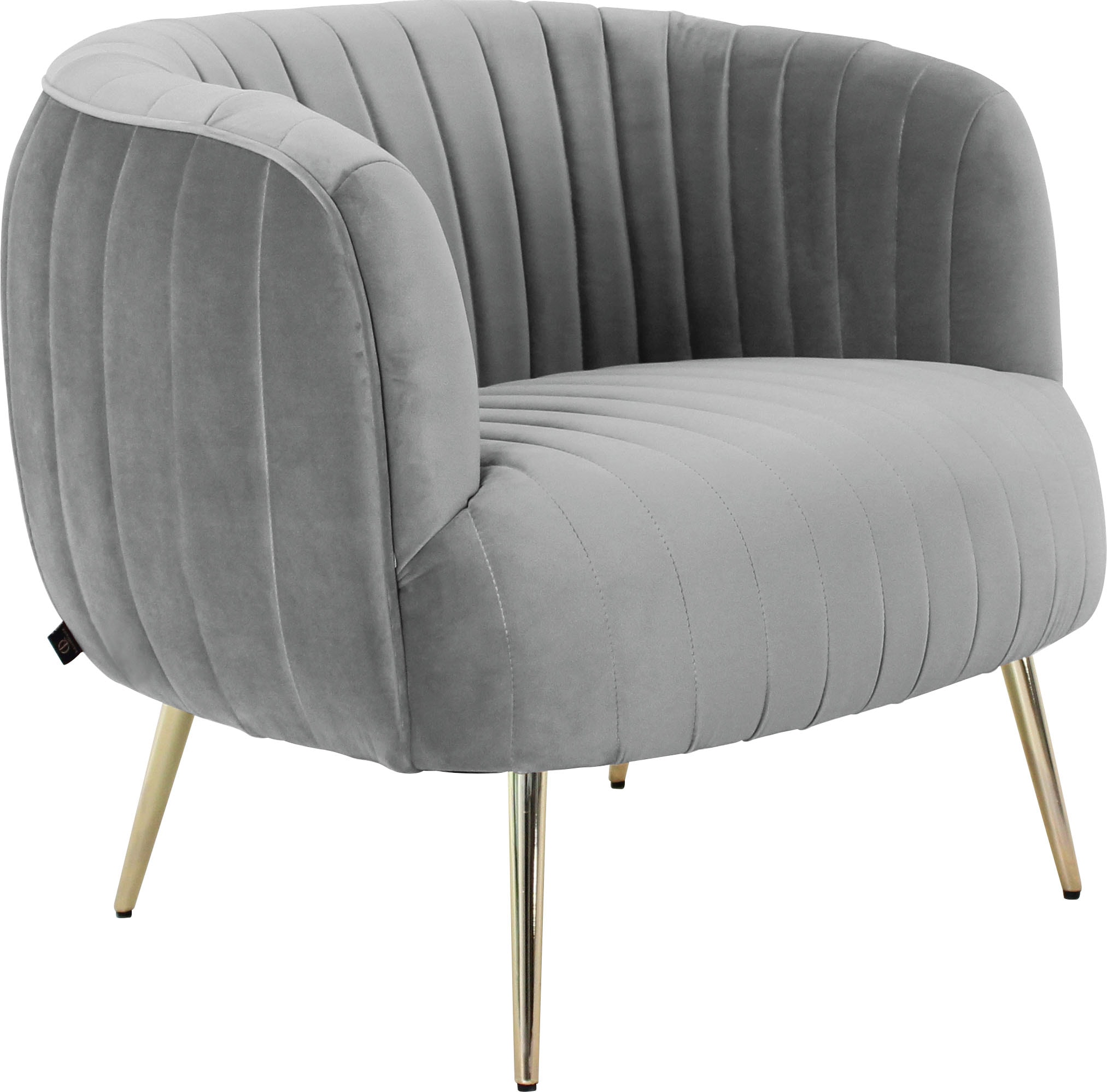 Leonique Sessel »Eveline«, Luxus-Microfaser, Cocktailsessel mit goldfarbenenen Füssen