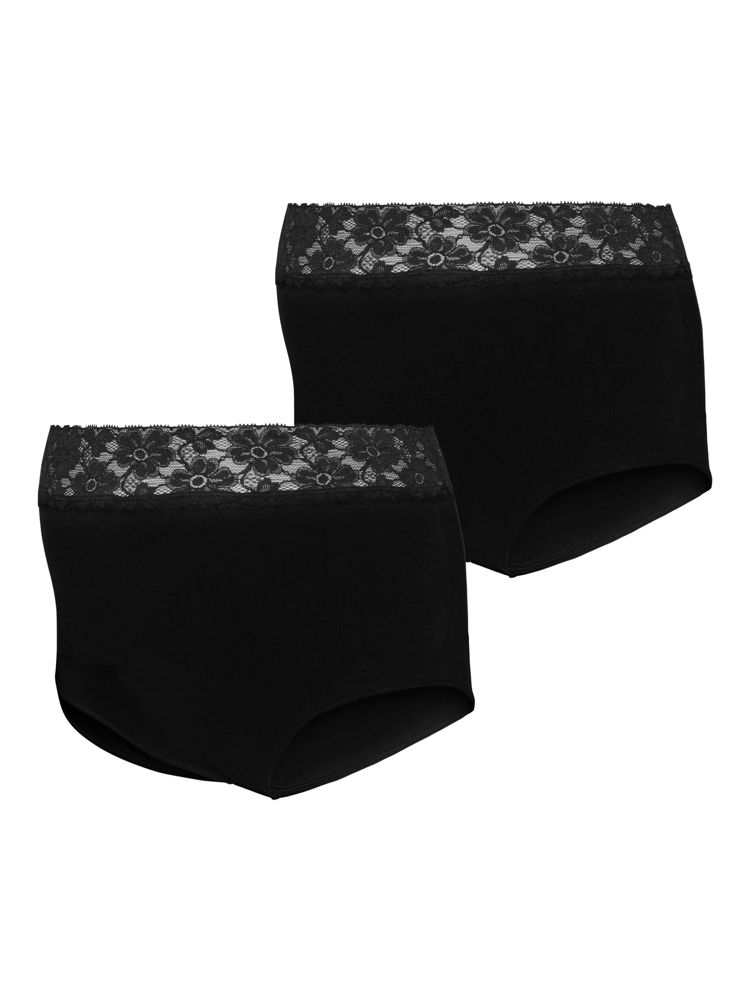 Image of Mamalicious High-Waist-Hipster "MLHEAL HW LACE PANTIES 2-P NOOS" Packung, 2 Stk. Baumwollmischung aus Jersey mit Stretchanteil, bequeme Passform