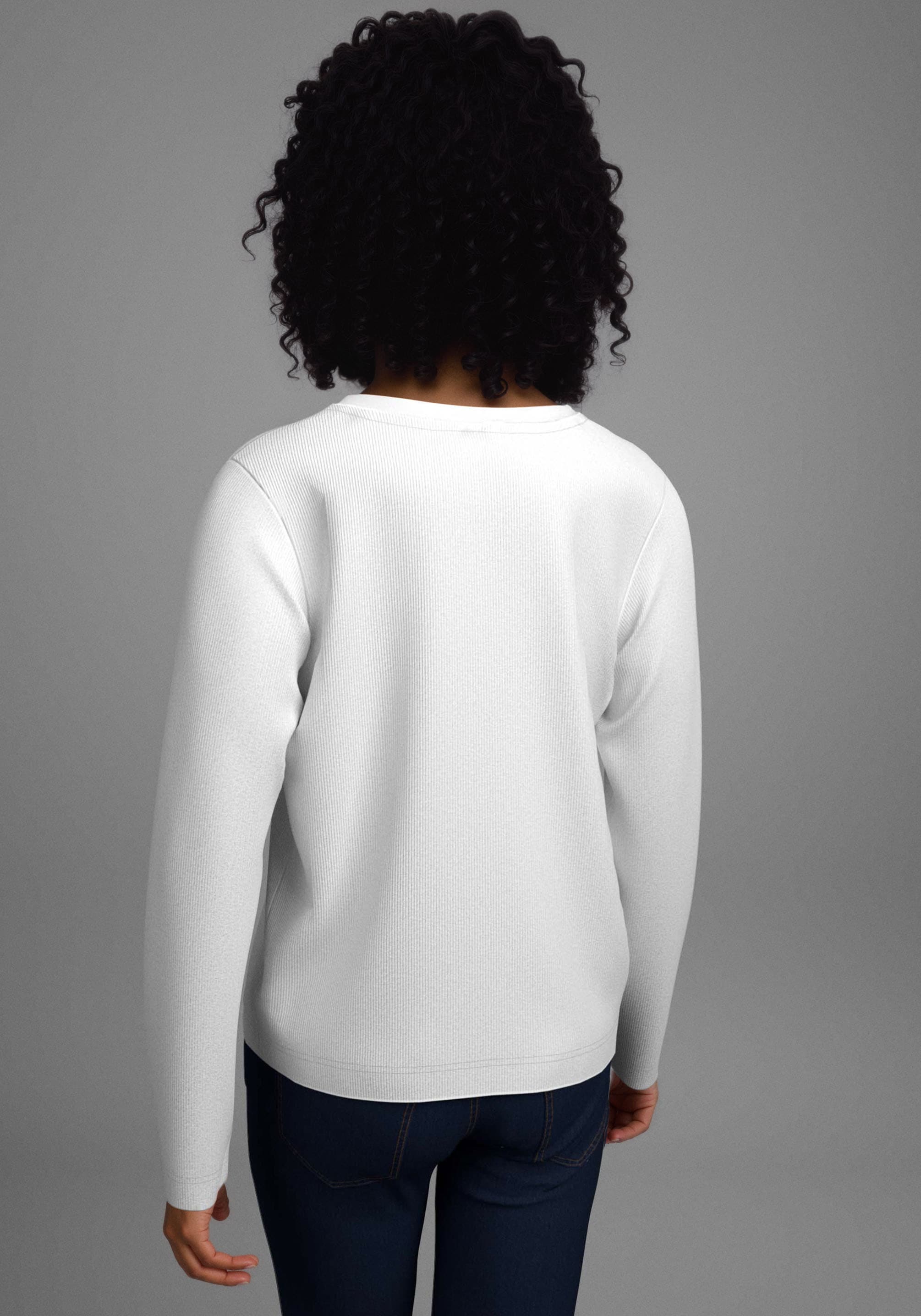 H.I.S Langarmshirt »2er Packung Shirts aus Rippware«, (2 tlg.), NEU: H.I.S für TEENS! 2er Pack Basic Langarmshirts