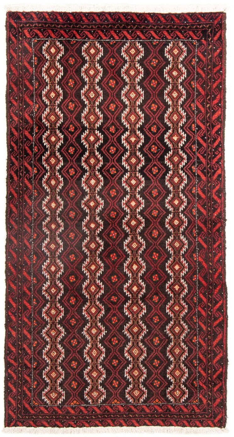 Image of morgenland Hochflor-Läufer »Belutsch Durchgemustert Rosso 191 x 100 cm«, rechteckig, 0,8 mm Höhe, Handgeknüpft bei Ackermann Versand Schweiz