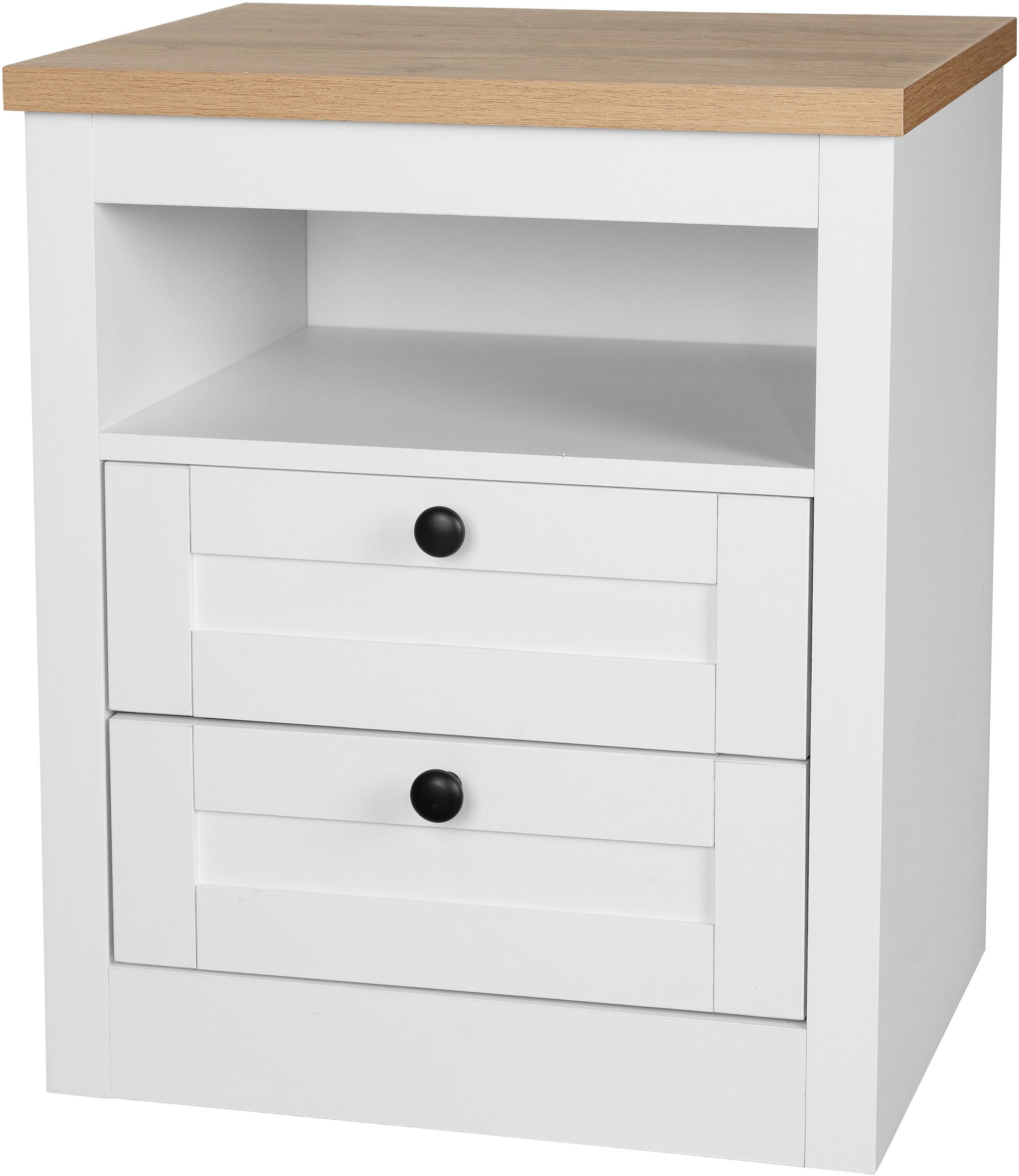 GOODproduct Nachtkonsole »2er Set Büsum Nachtschrank Beistellschrank« Spar-Set, 2 Schränke im Lieferumfang,  Nachttisch im Landhaus Design mit 2 Schubladen Bestseller