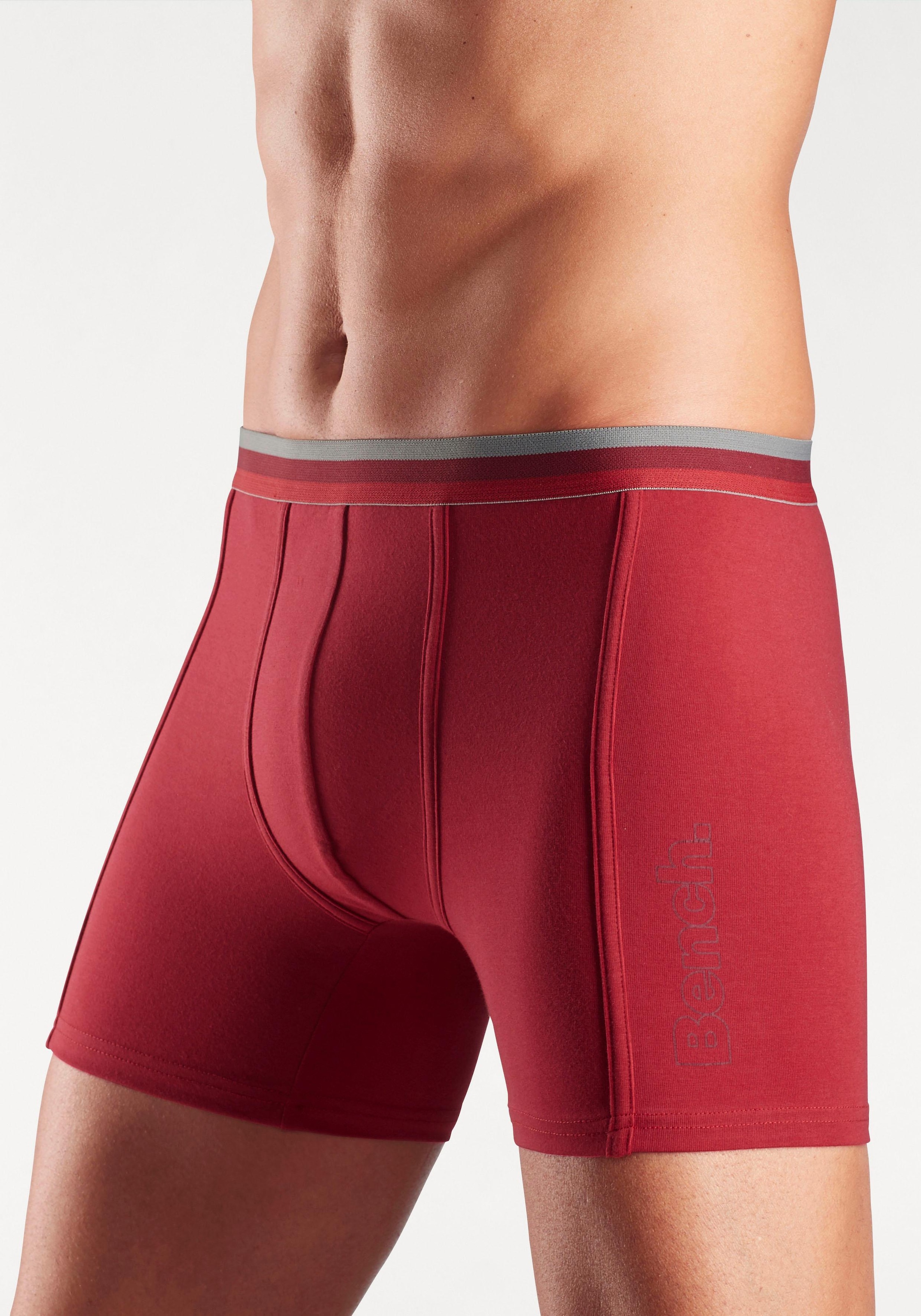 Bench. Boxer long Paquet, 3 cuis Culottes avec ceinture élastique et impression logo sur la jambe