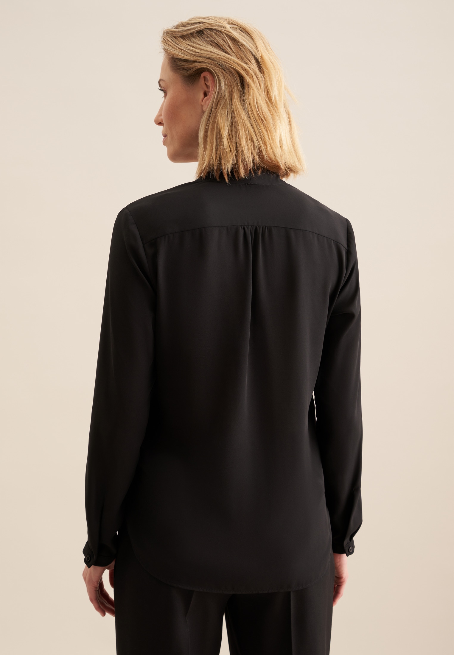 seidensticker Wickelbluse »Schwarze Rose«, Langarm V-Neck Uni