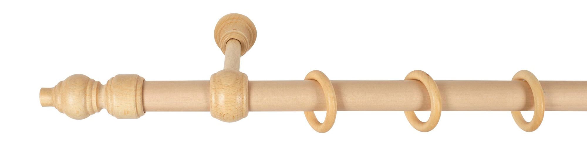 SN DECO GROUP Gardinenstange »Filigrano«, 1 läufig-läufig, Fixmass, 28 mm, Holz, verschiedene Längen und Farben, Komplettset
