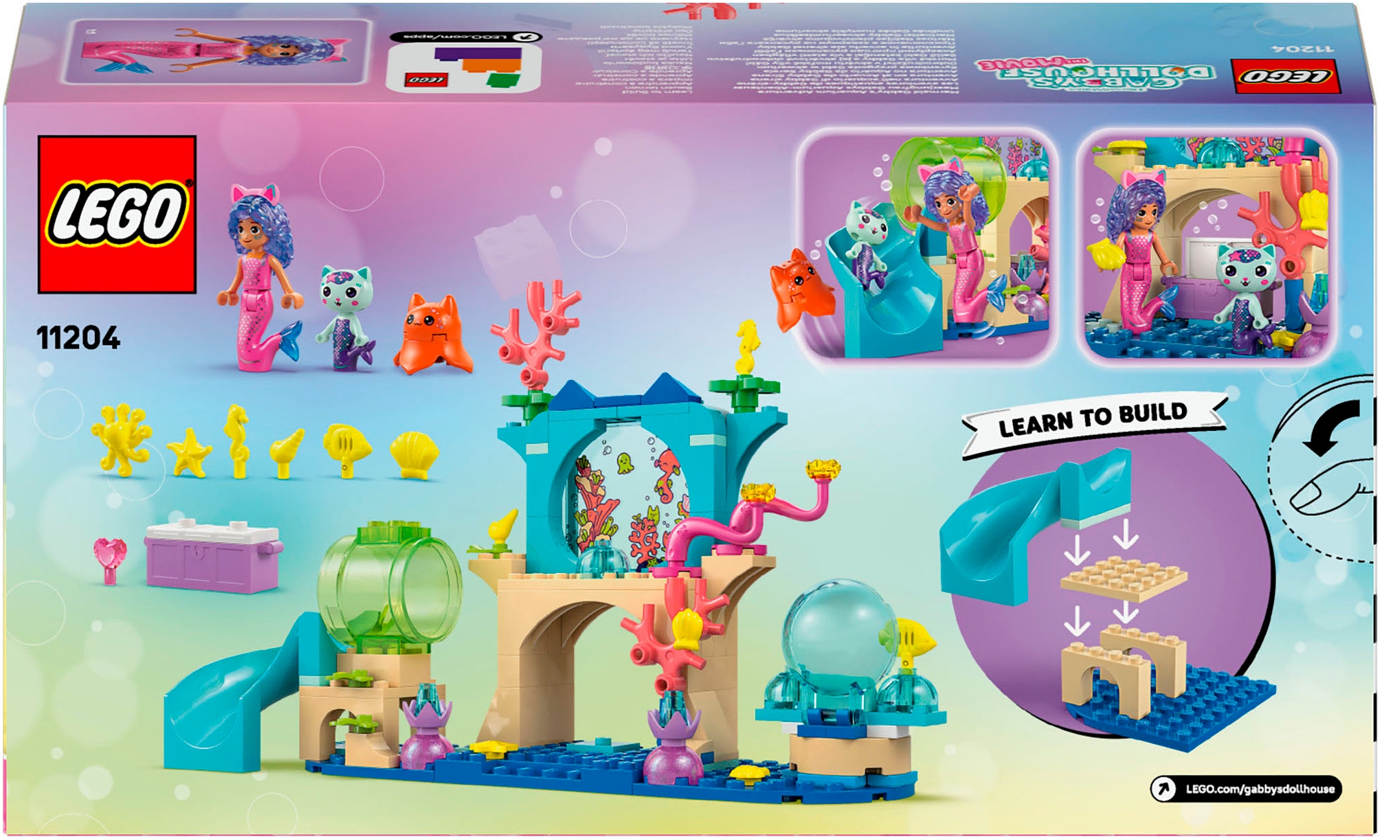 LEGO® Konstruktionsspielsteine »Meerjungfrau Gabbys Aquarium Abenteuer (11204), LEGO Gabby's Dollhouse« Made in Europe