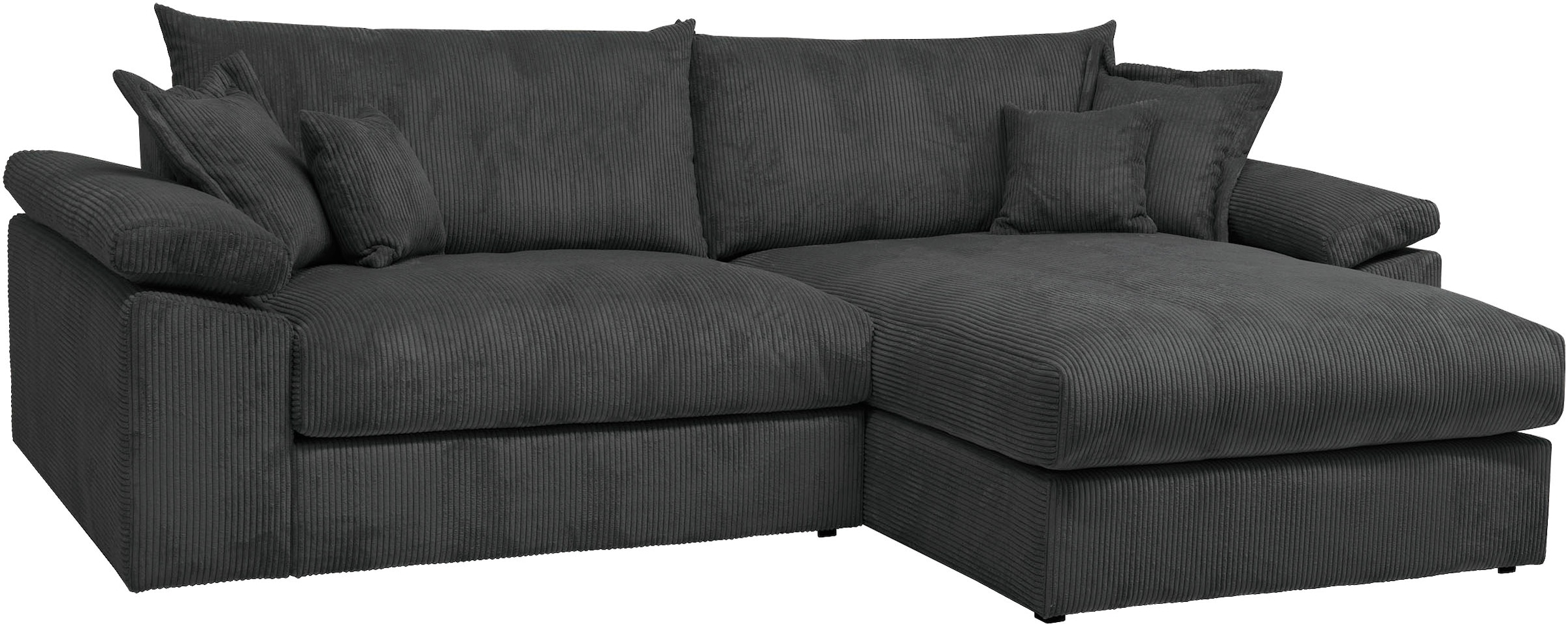 Home affaire Canapé d'angle »Soft&Cosy XXL L-Form, B: 303 cm - OTTO. Verlässliche Qualität.« Mega-Sofa, Cord oder Chenille-Struktur, mit Federkern & 4 Zierkissen
