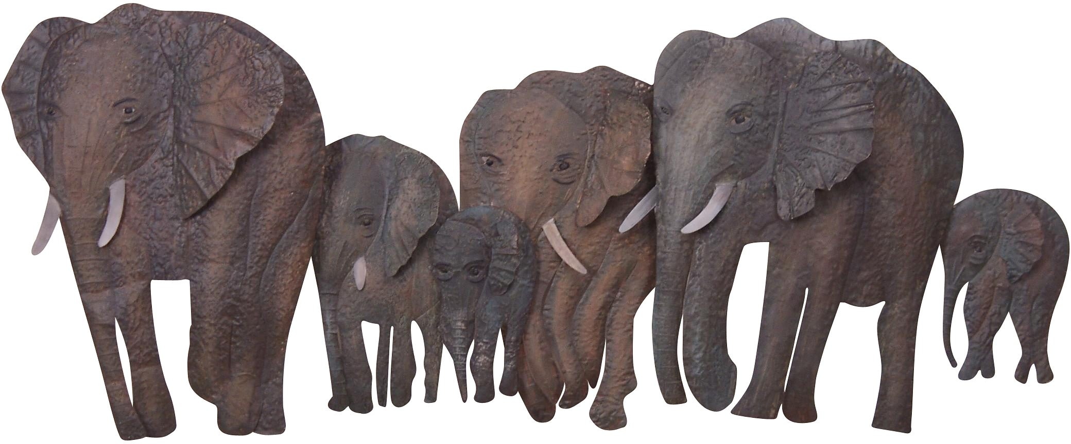 HOFMANN LIVING AND MORE Wanddekoobjekt »Elefantenfamilie«, Wanddeko, aus  Metall bequem kaufen