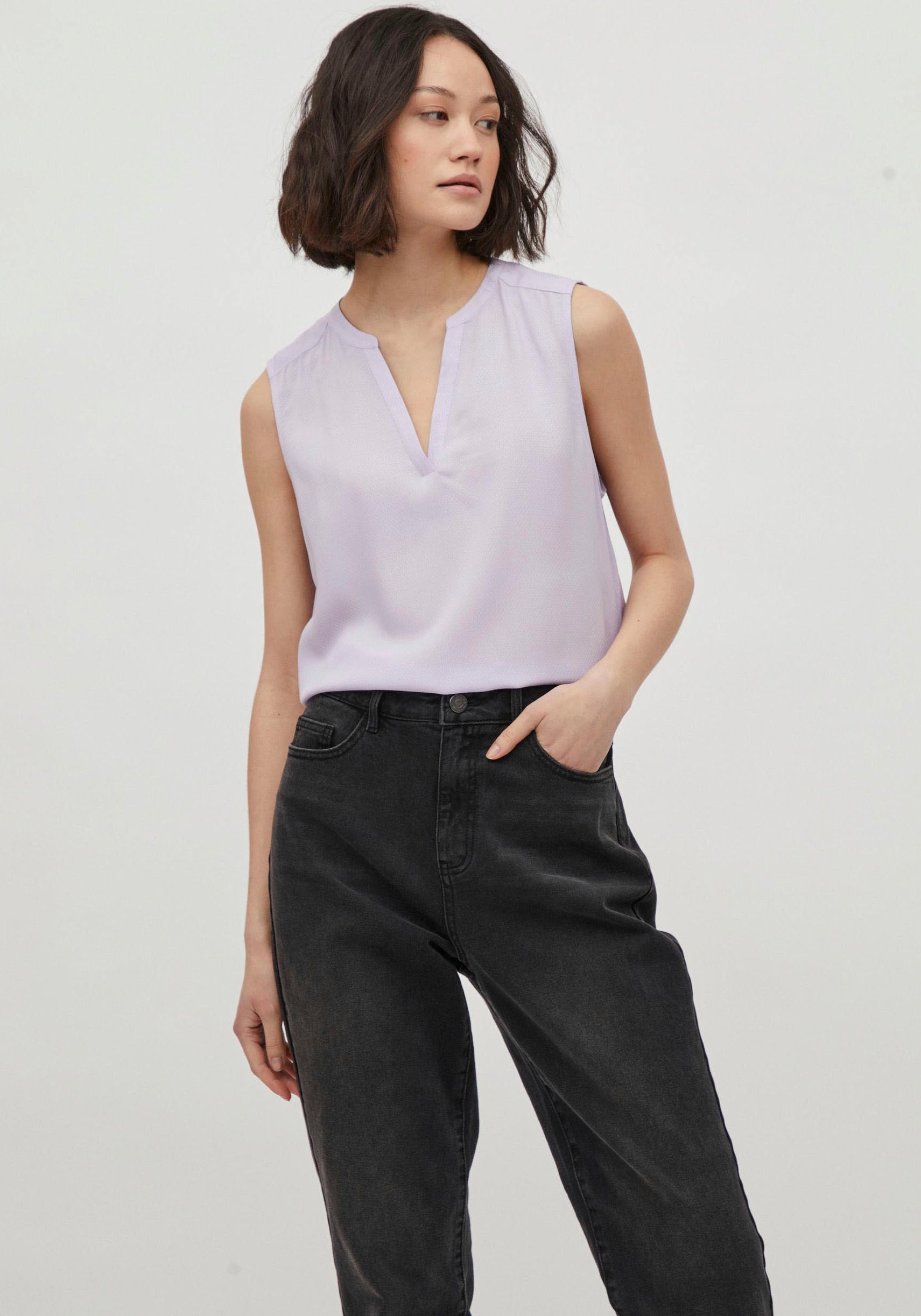 Image of Vila Blusentop »VIROMA V-NECK TOP«, leicht strukturierte Qualität bei Ackermann Versand Schweiz