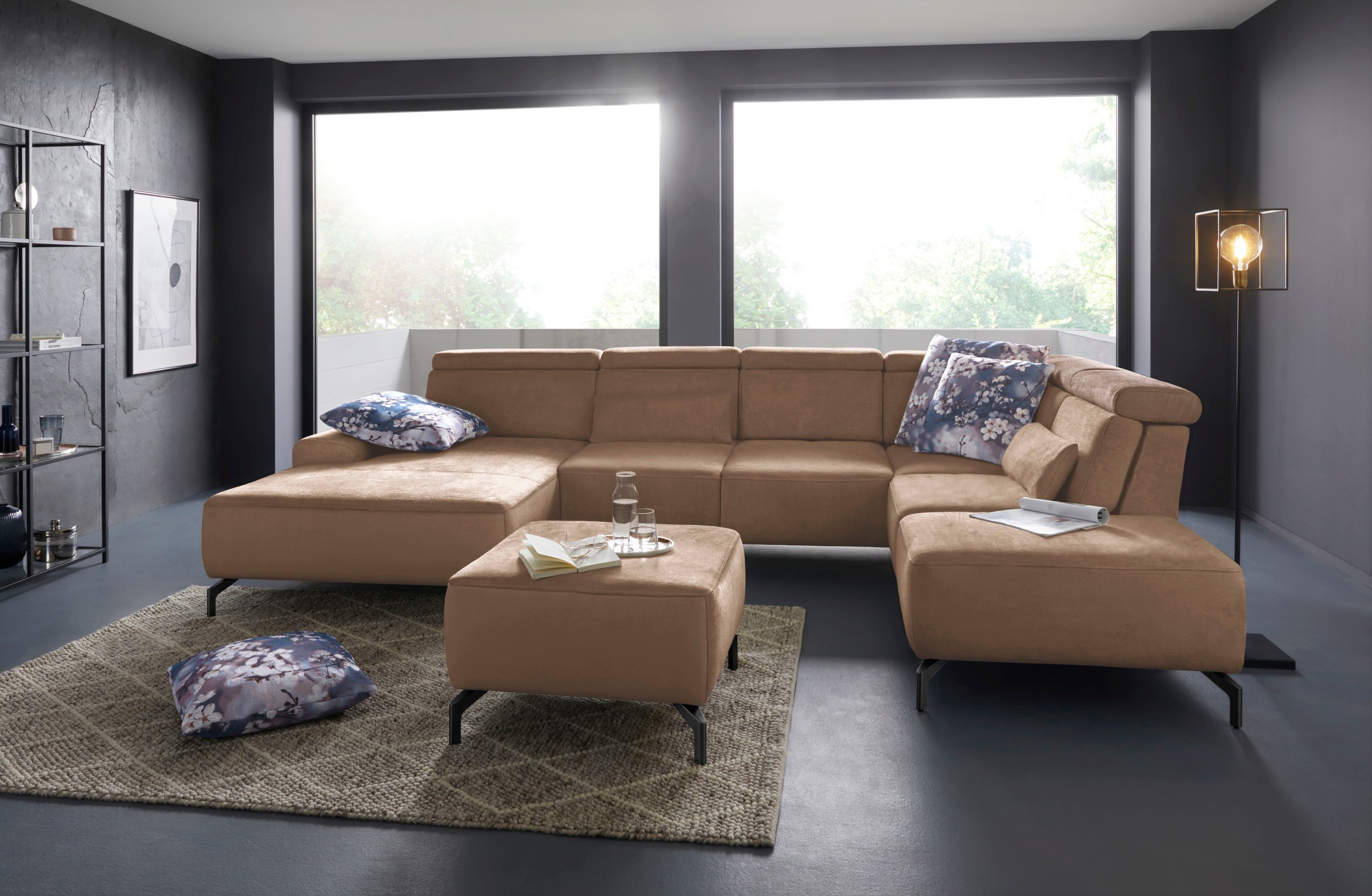 sit&more Hocker »Gizeh«, Fusshöhe 15 cm, wahlweise in 2 unterschiedlichen Fussfarben