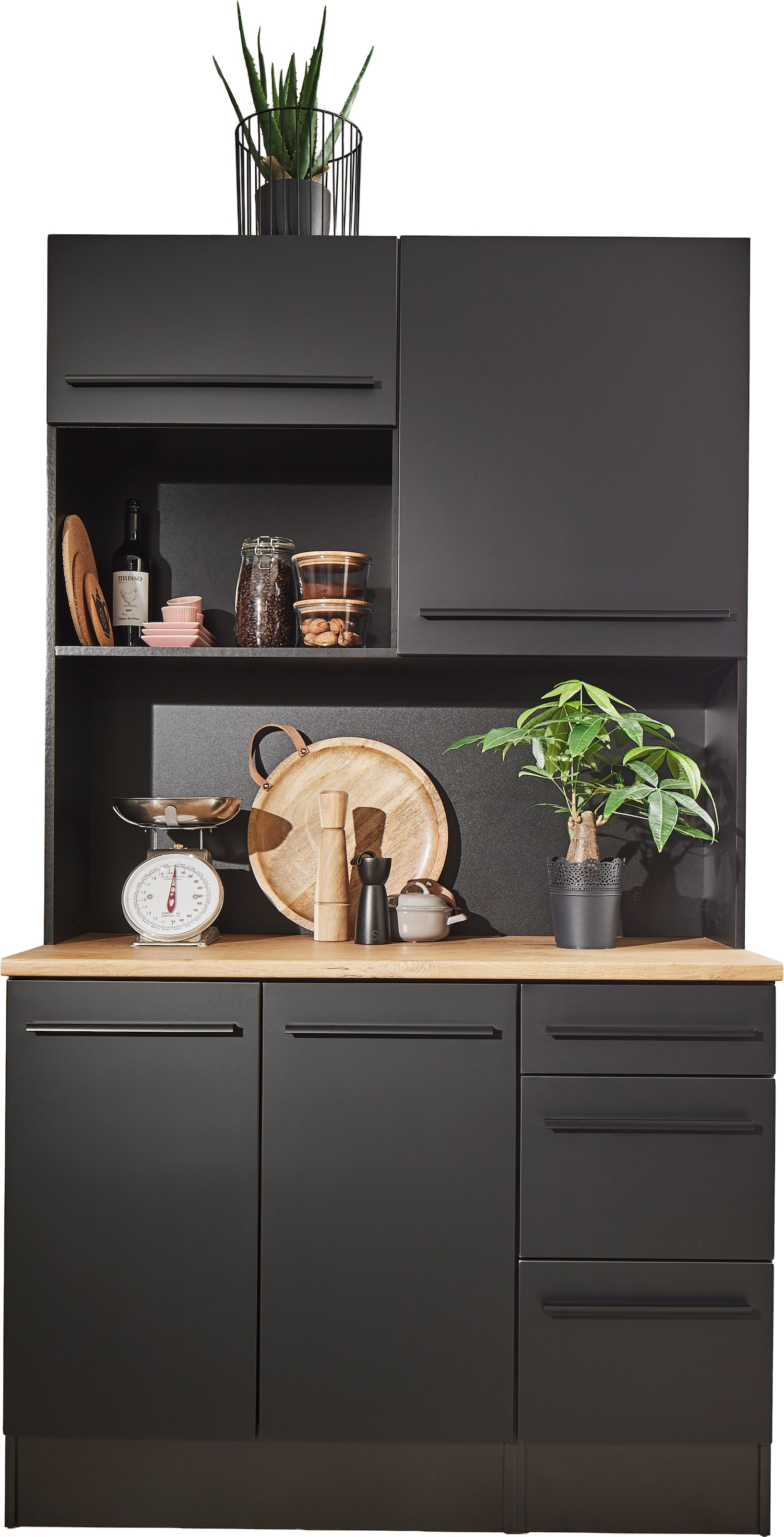 BASIC by Balculina Buffet »Jazz« 1 cuis tlg. Largeur 120cm, portes, tiroirs, compartiment ouvert