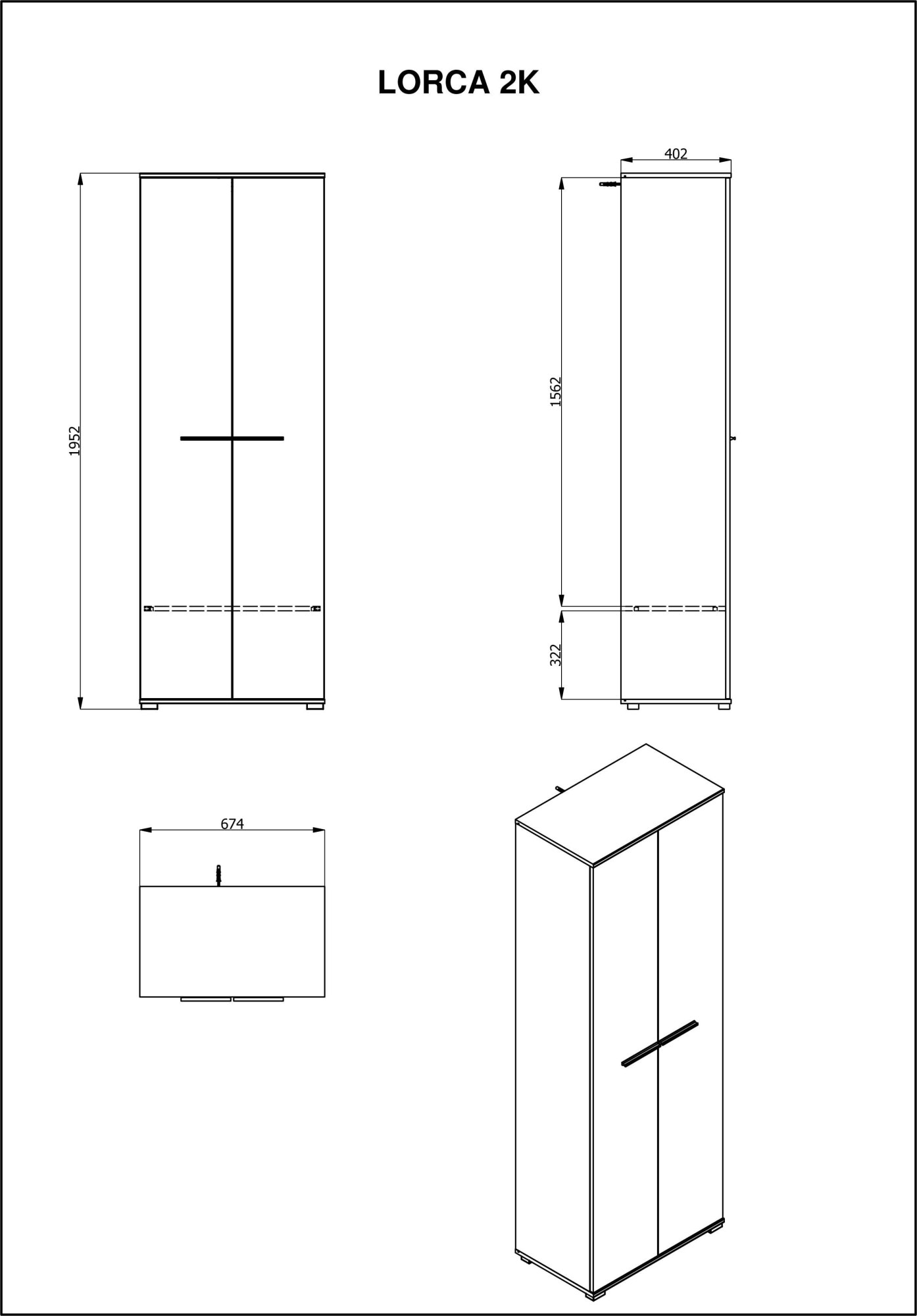 Home affaire Armoire vestiaire »Lorca Drehtürenschrank, Dielenschrank , Flurschrank, Mehrzweckschrank« Design moderne effet chêne avec chants ABS, 2 portes