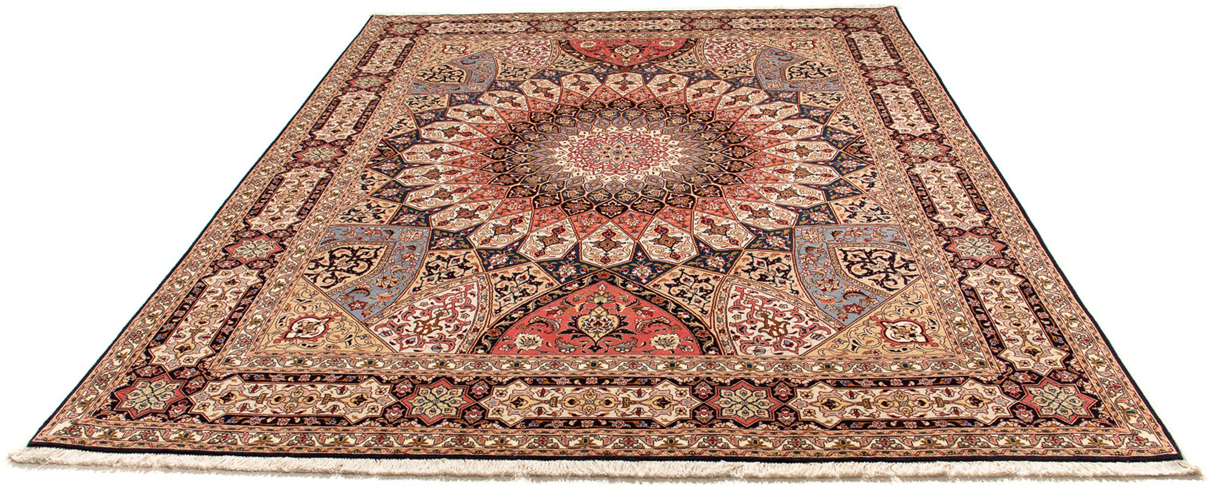 Image of morgenland Orientteppich »Perser - Täbriz - Royal - 258 x 205 cm - hellbraun«, rechteckig, 7 mm Höhe, Wohnzimmer, Handgeknüpft, Einzelstück mit Zertifikat bei Ackermann Versand Schweiz