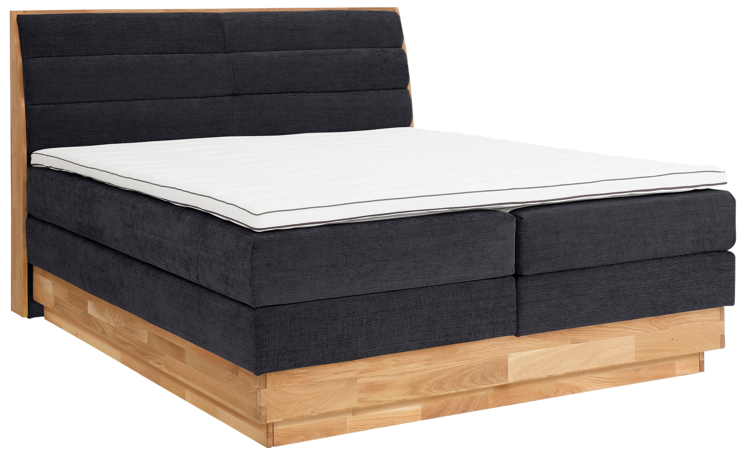 GOODproduct Boxspringbett »Jenna«, ohne LED-Beleuchtung, mit zertifizierten, recycelten Bezugsstoffen