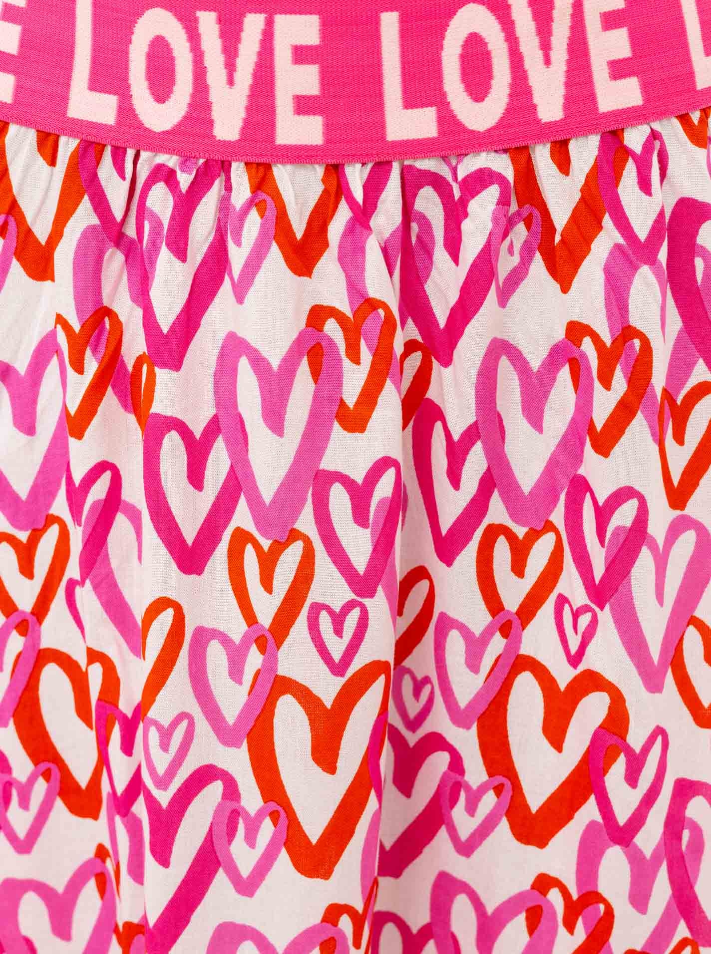 Zwillingsherz Maxi jupe »"Love Hearts"« Herzmuster, Gummizug mit Schriftzug, leichtes Material, knöchellang