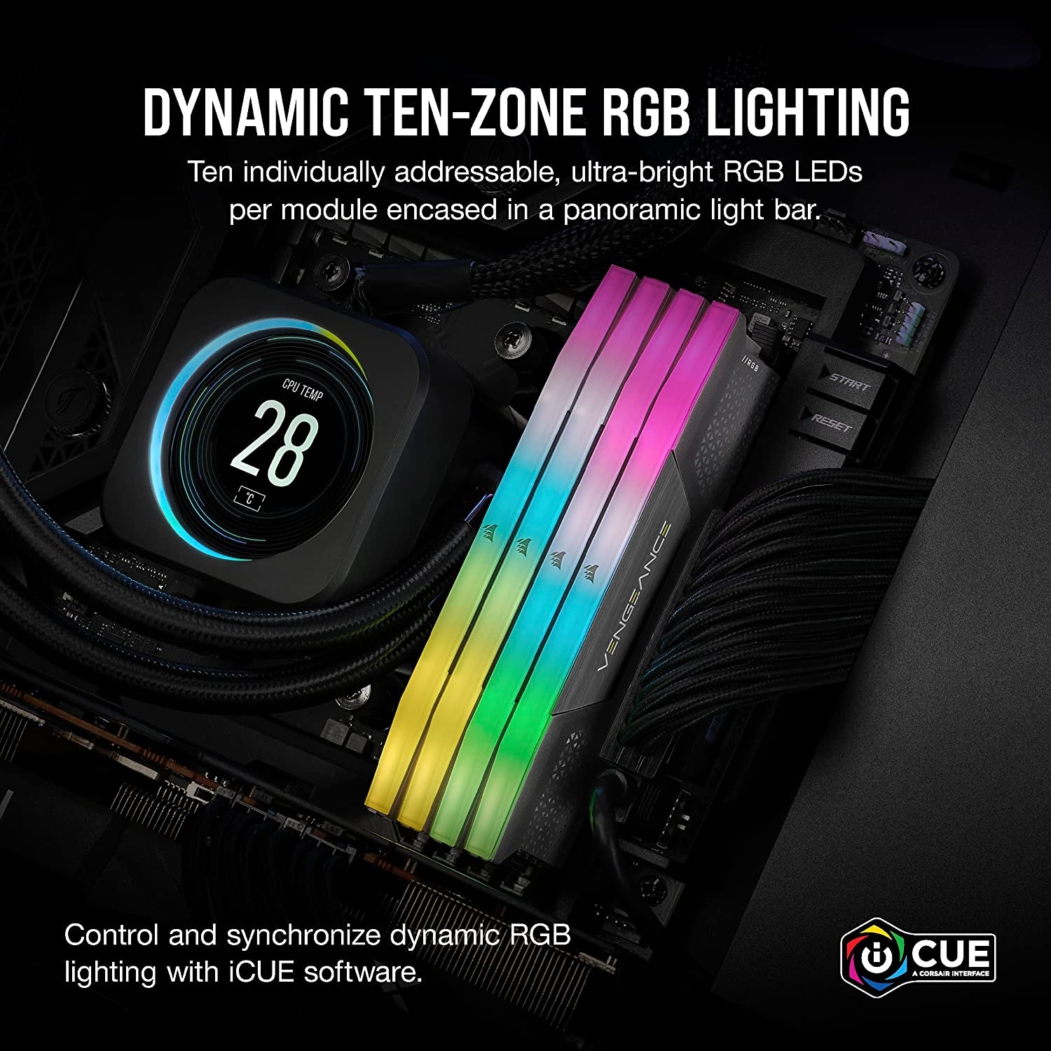 Corsair Arbeitsspeicher »VENGEANCE RBG DDR5 5600«, optimiert für AMD-Mainboards, RGB