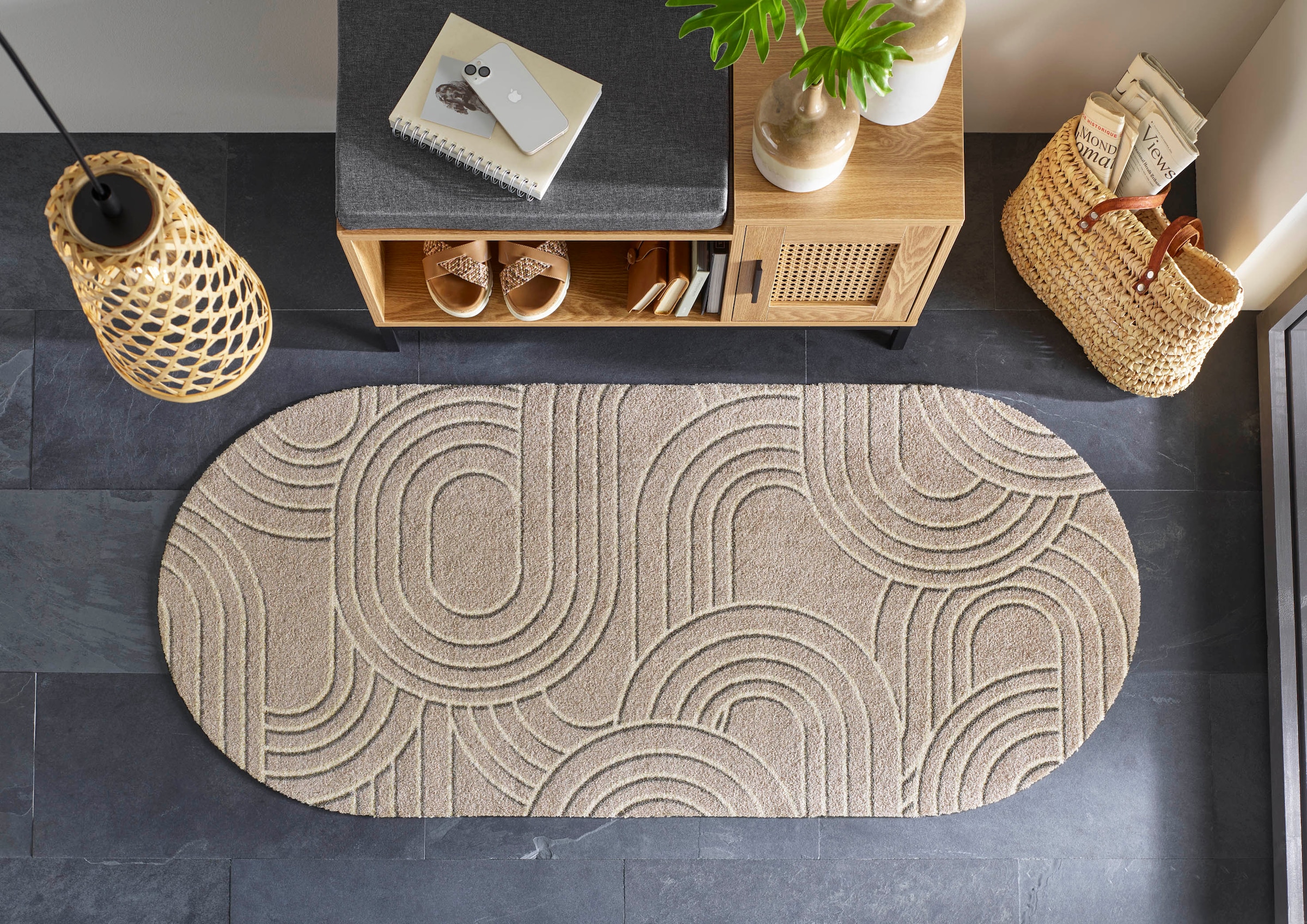 Image of wash+dry by Kleen-Tex Teppich "Sand Twist" rechteckig 9 mm Höhe