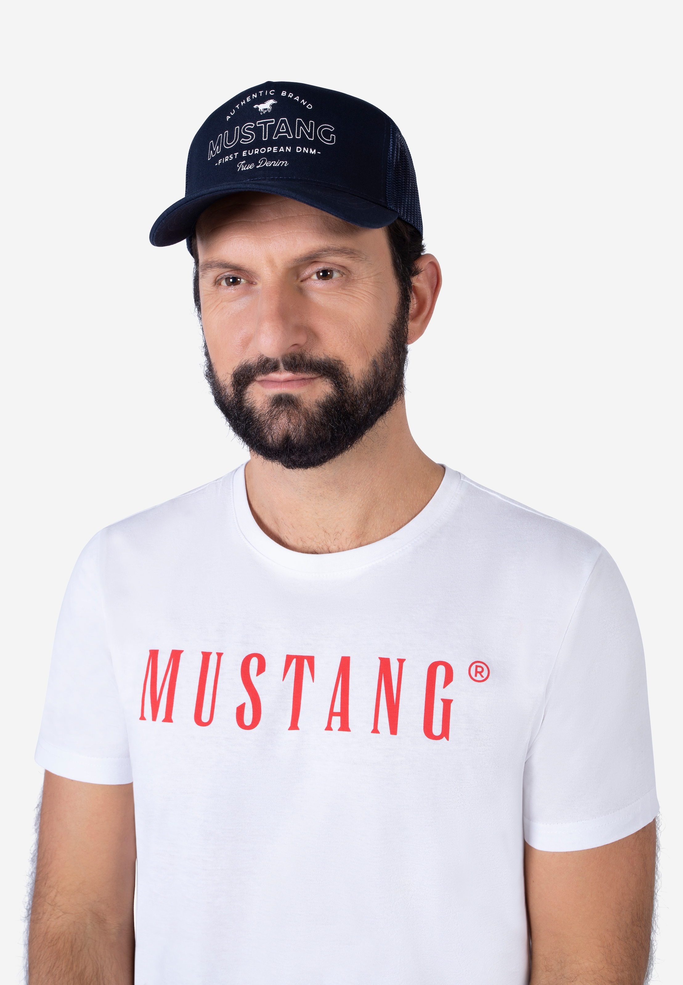 MUSTANG Casquette de baseball 1 cuis gerundeter Schirm, Grössenverstellbar, Markenlogo vorne