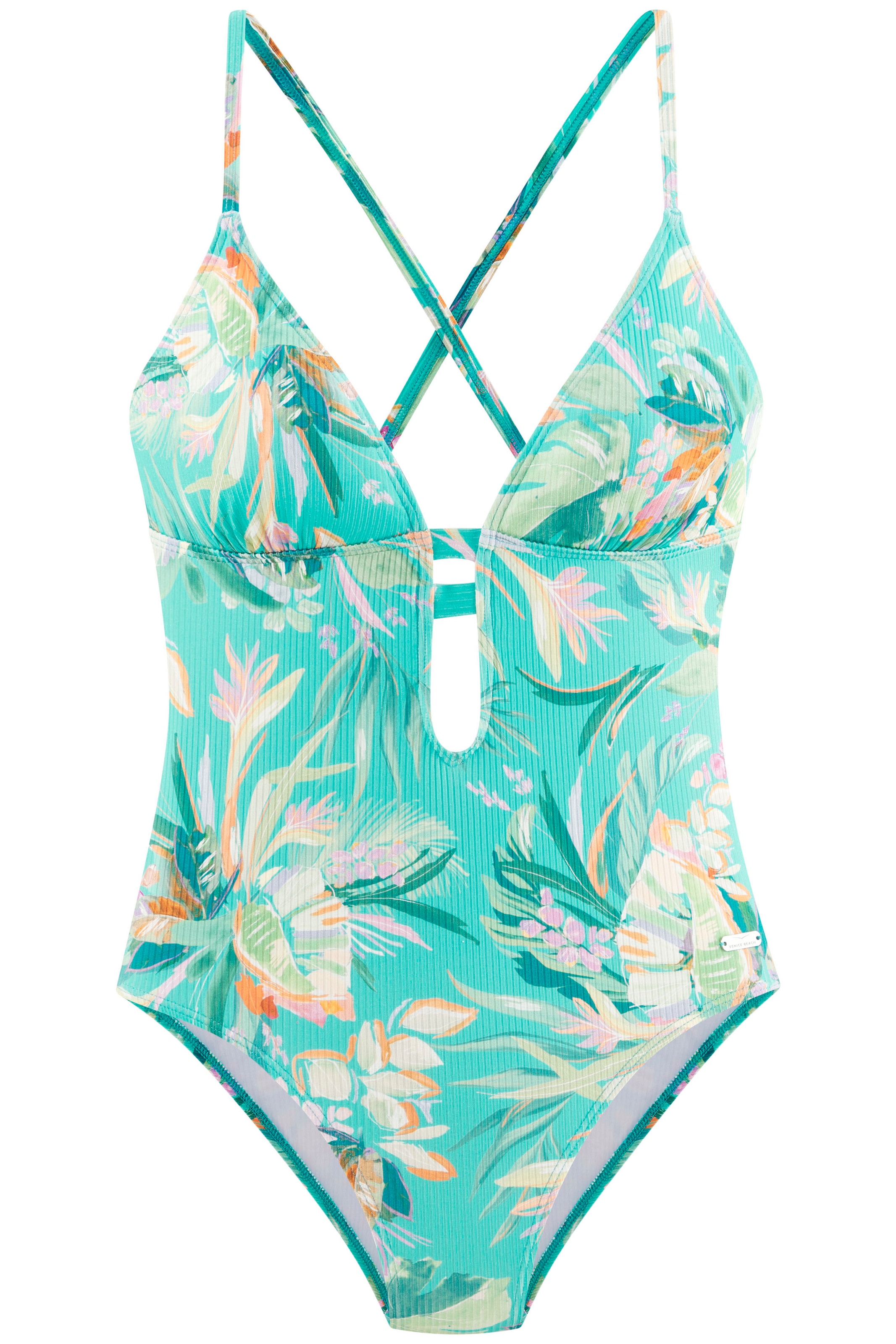 Venice Beach Badeanzug »Sandra« in modischer, leicht glänzender Rippware