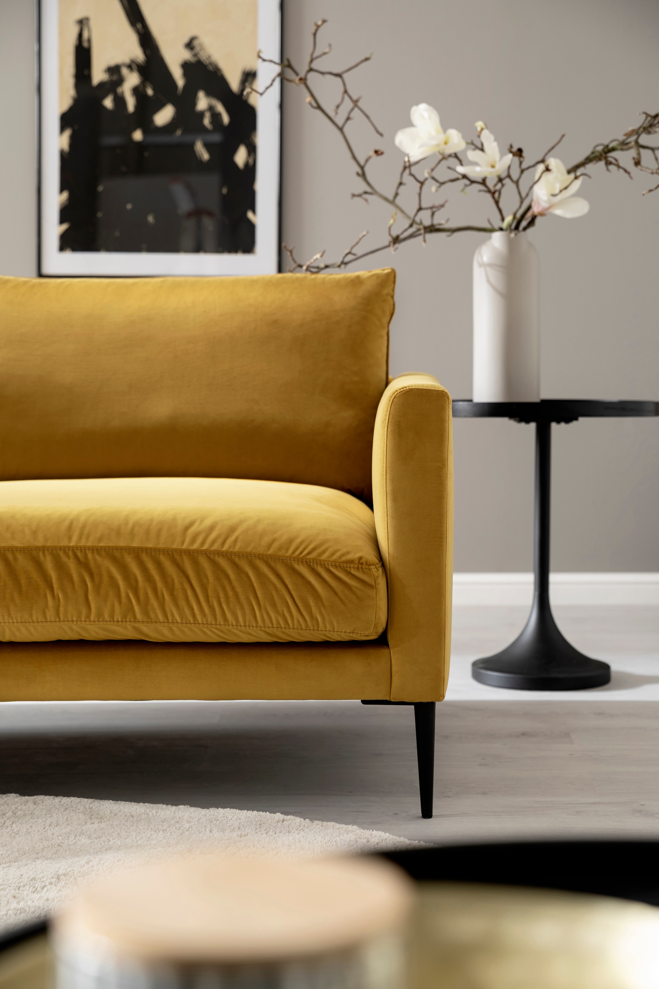 Trends by HG Polsterecke »Svea L-Form«, Ottomane rechts oder links, mit Metallfuss, frei im Raum stellbar